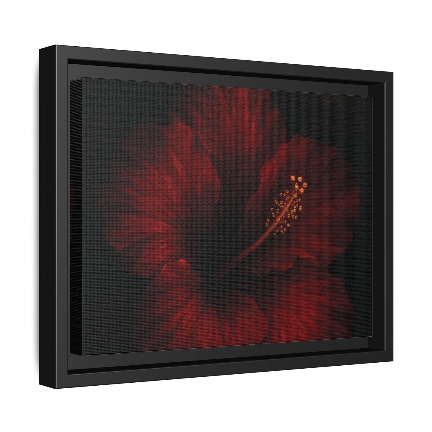Canvas Wall Art - Red Rose Black Themed
