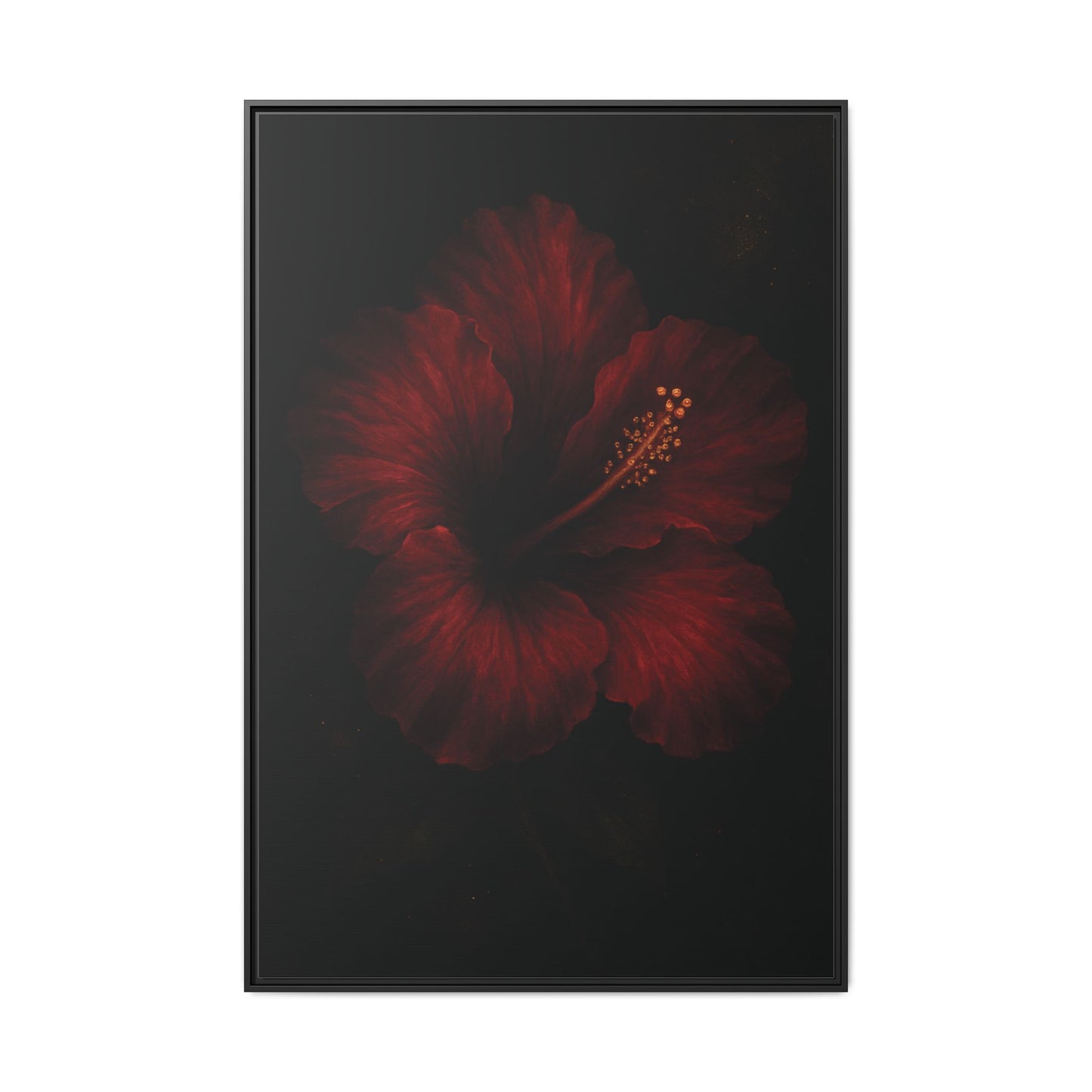 Canvas Wall Art - Red Rose Black Themed