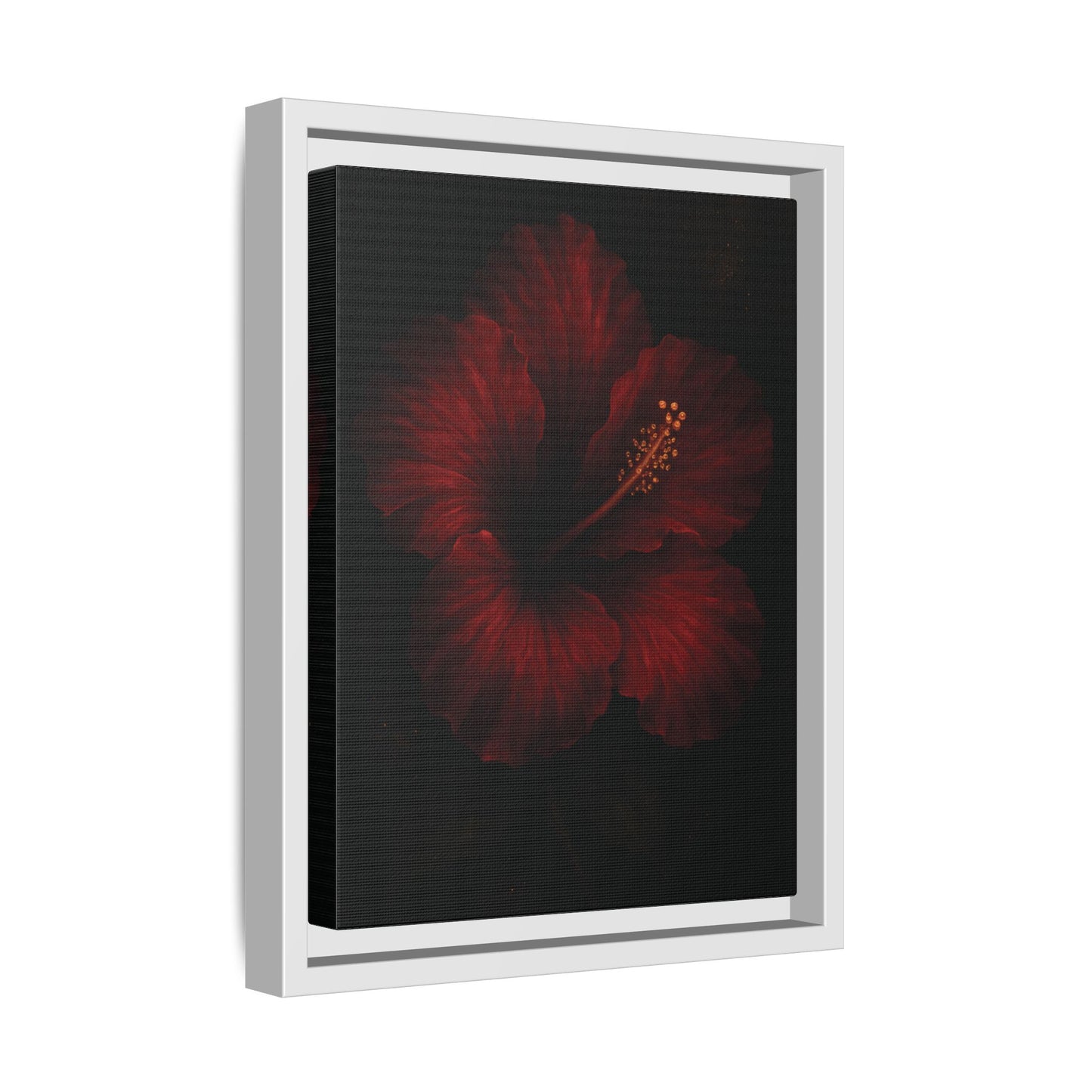 Canvas Wall Art - Red Rose Black Themed