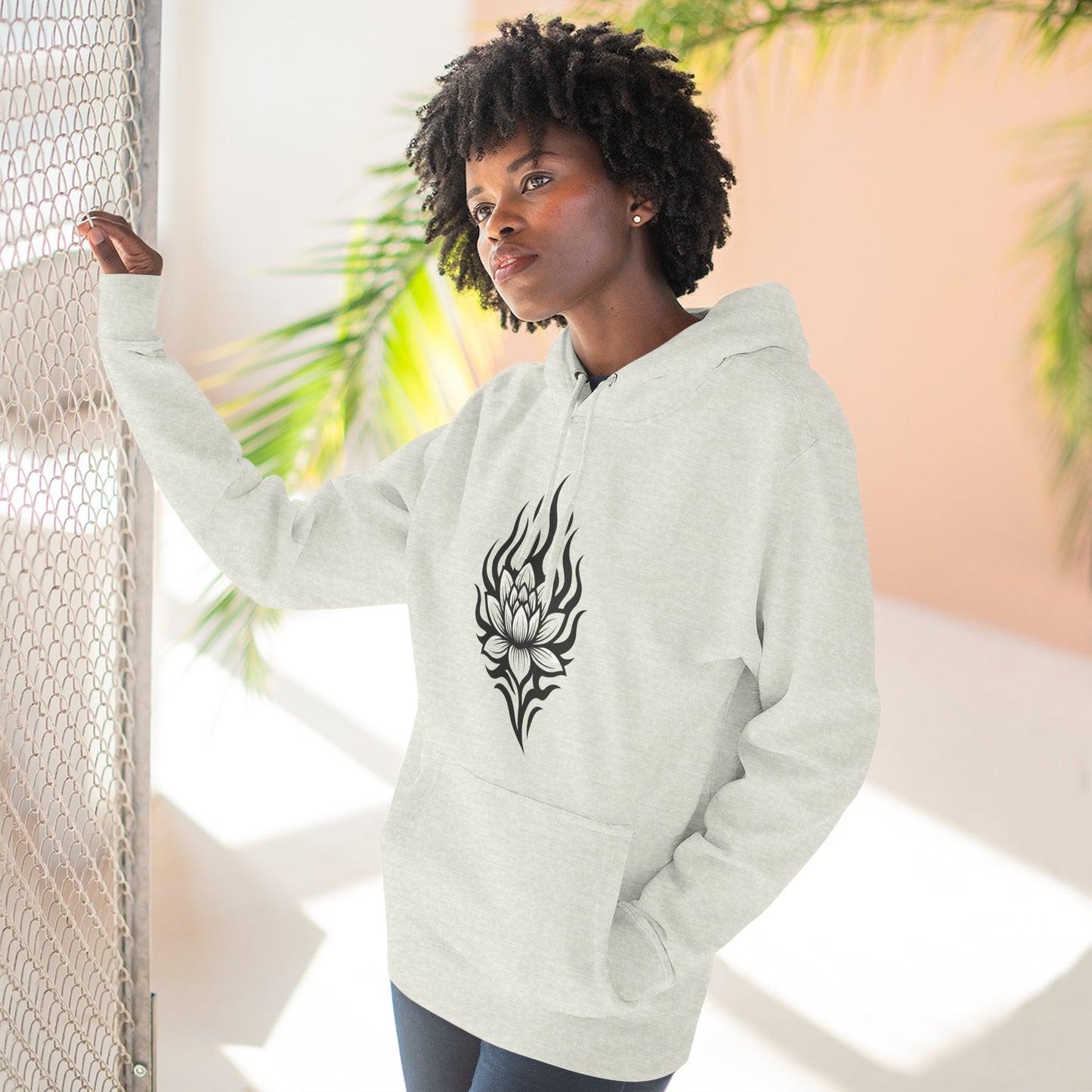 Fleece Hoodie - Floral Design