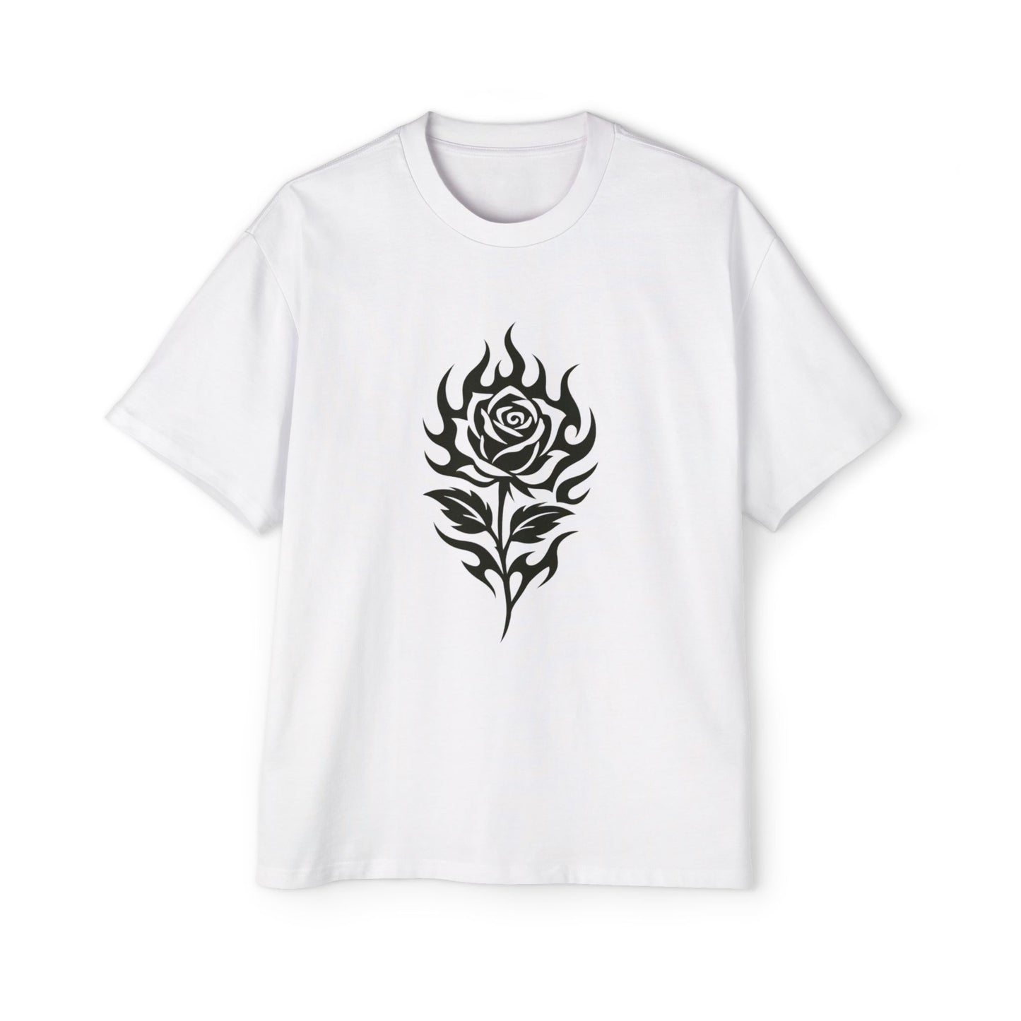 Oversized Tee with Flower Design