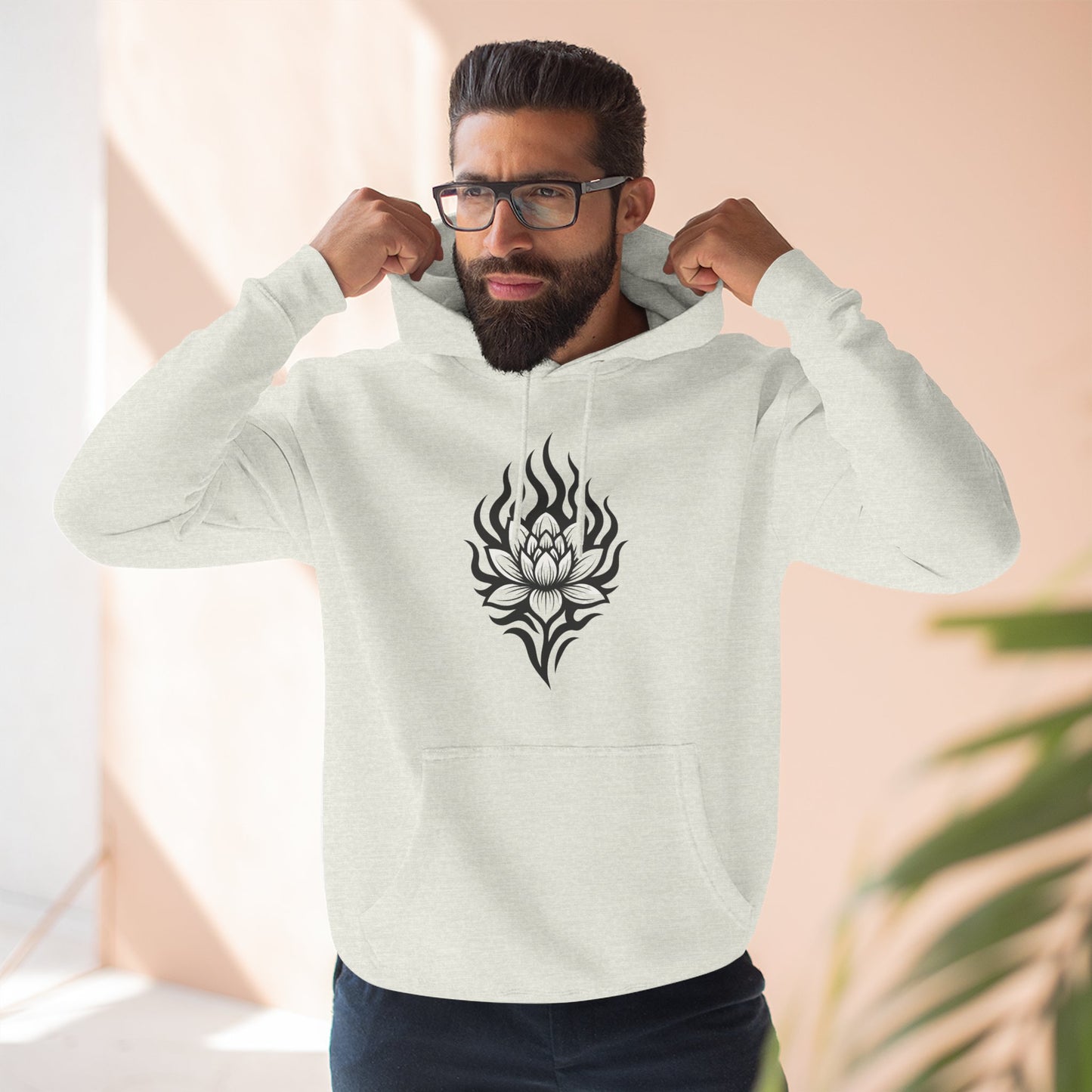Fleece Hoodie - Floral Design