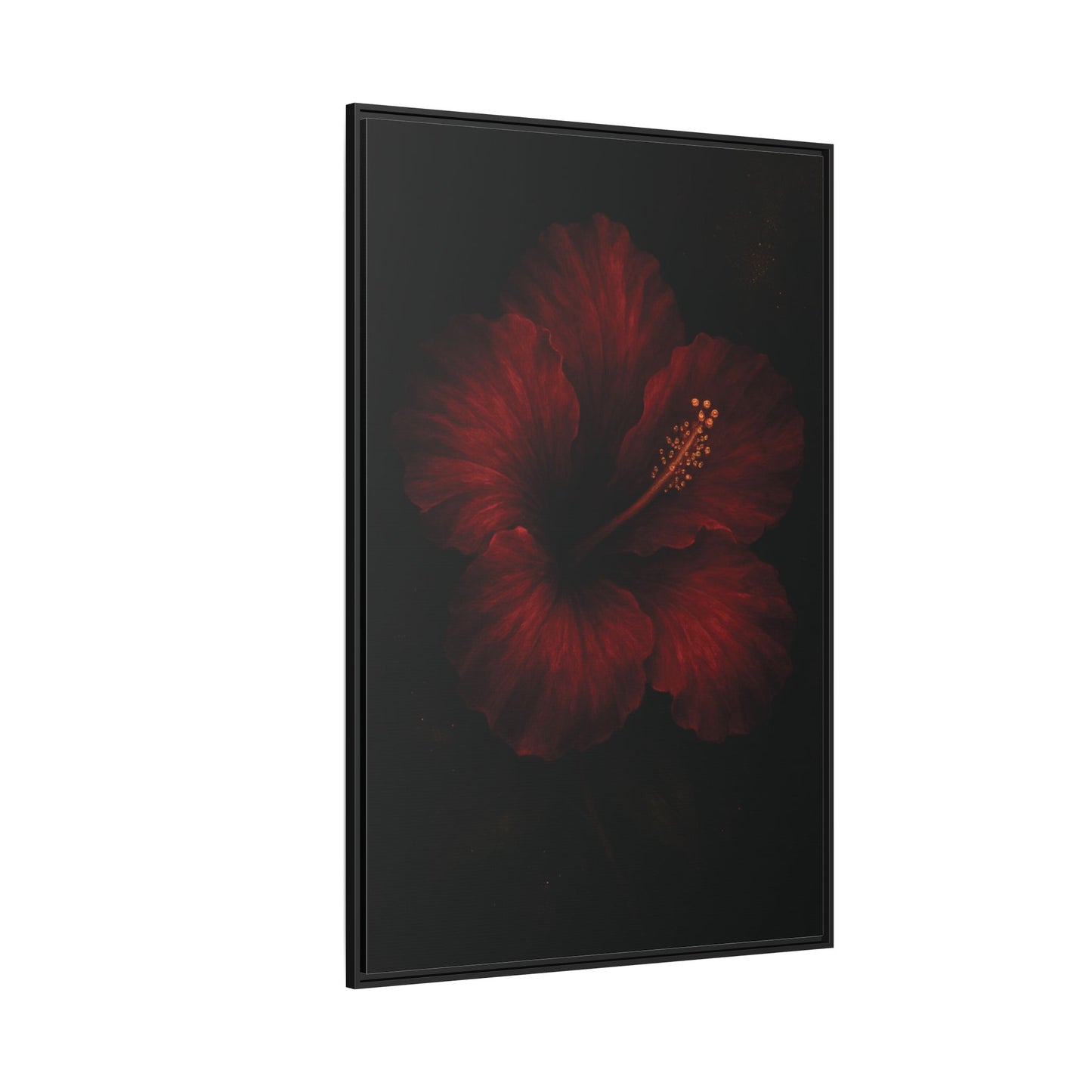 Canvas Wall Art - Red Rose Black Themed