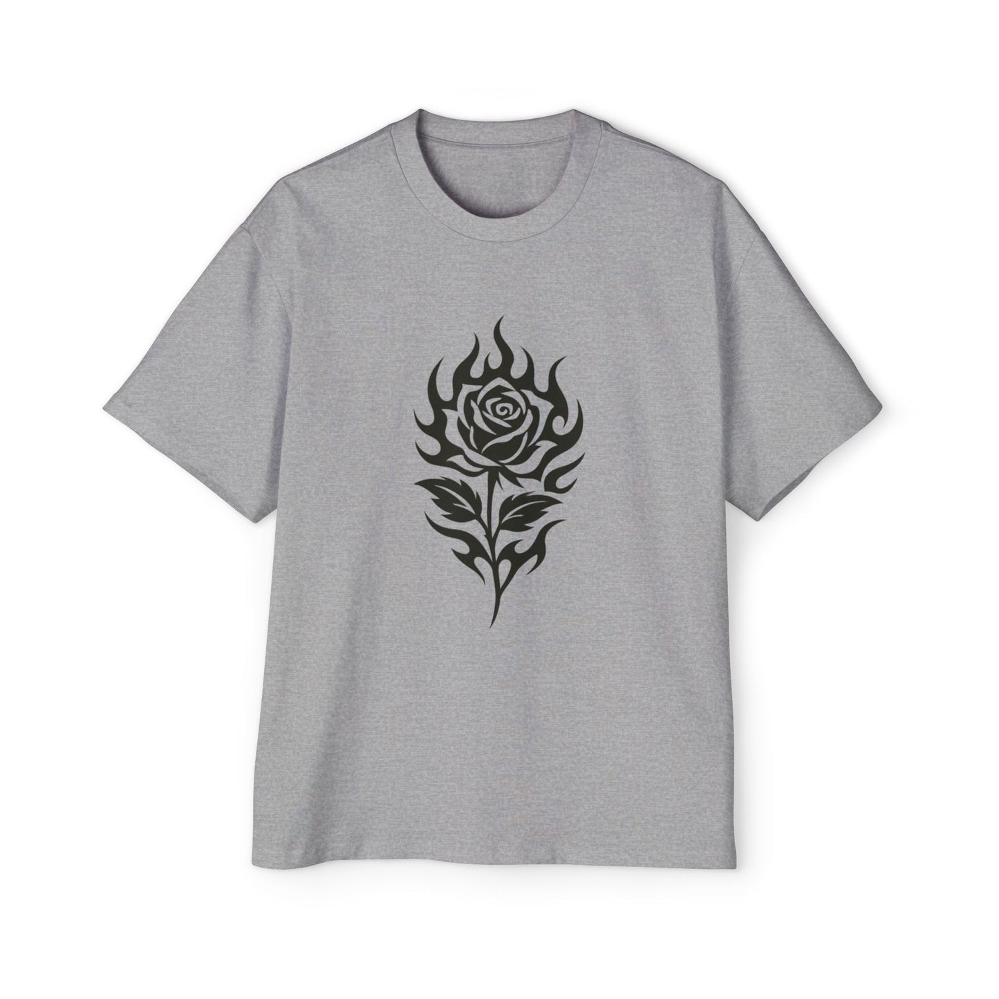Oversized Tee with Flower Design