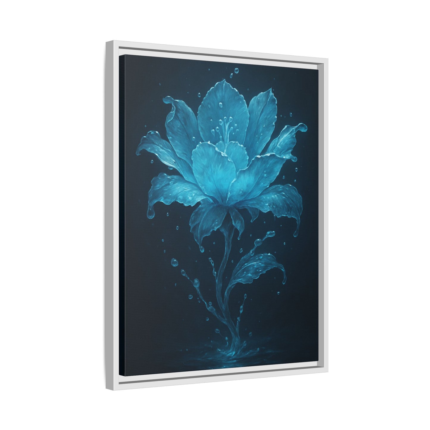 Canvas Wall Art Blue Flower Fancy Matte Framed