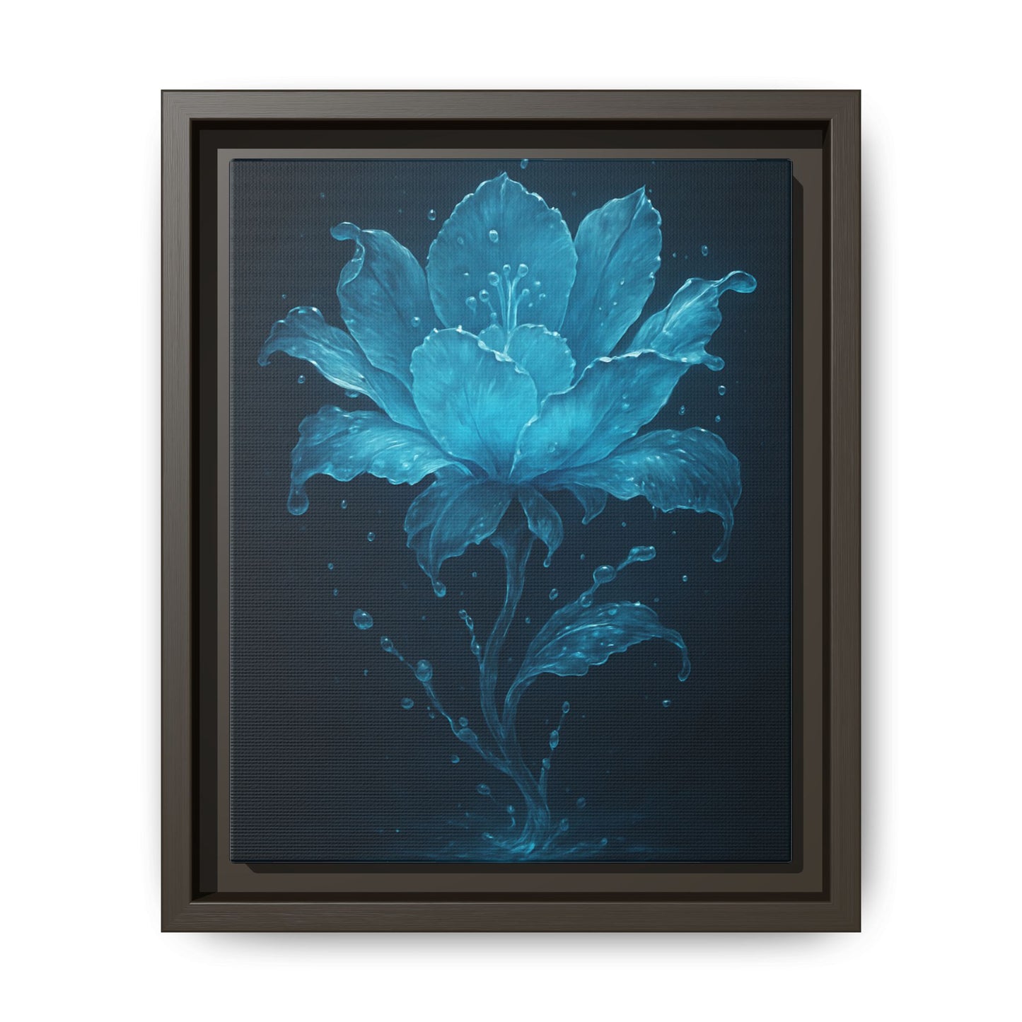 Canvas Wall Art Blue Flower Fancy Matte Framed