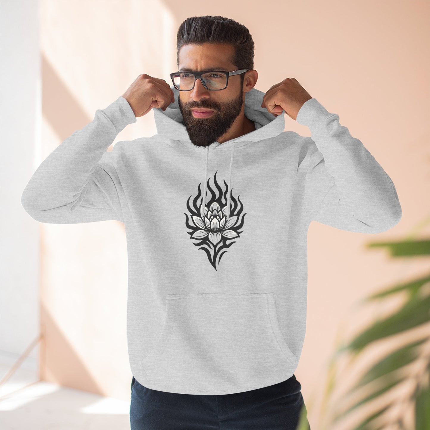 Fleece Hoodie - Floral Design