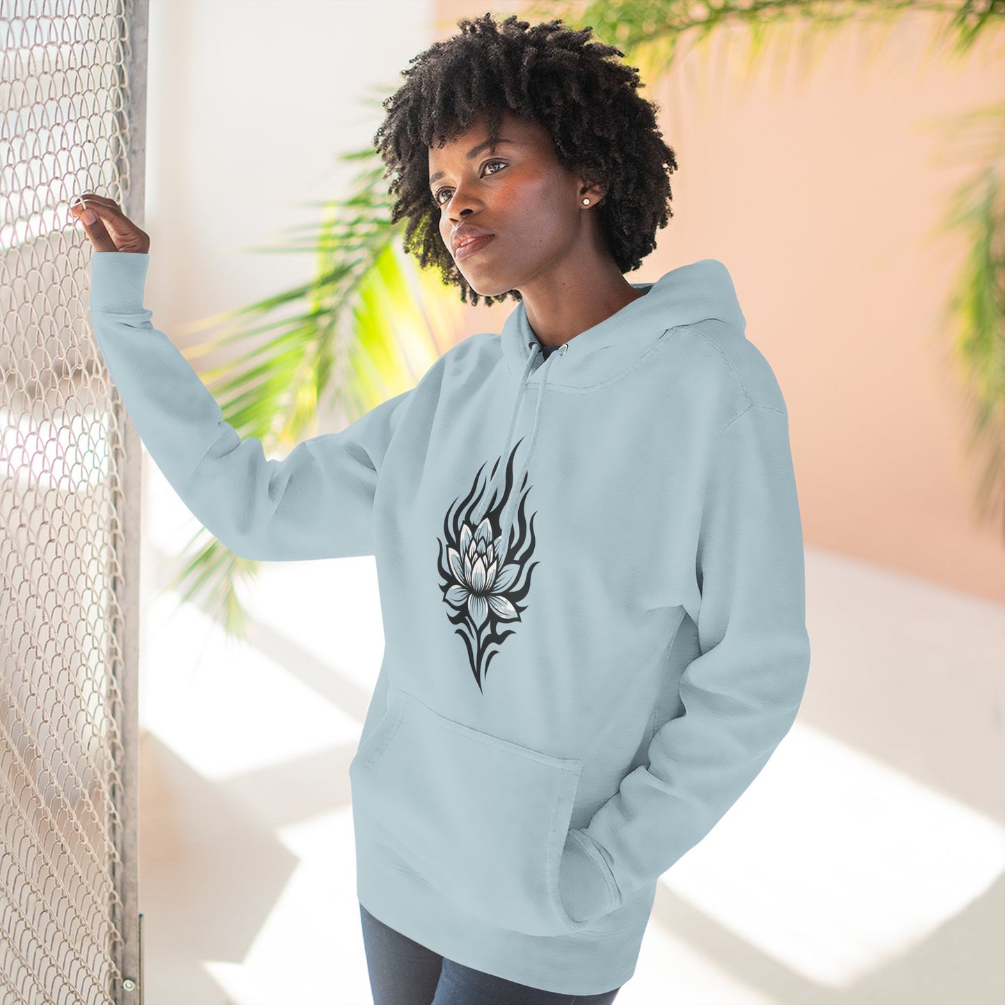 Fleece Hoodie - Floral Design