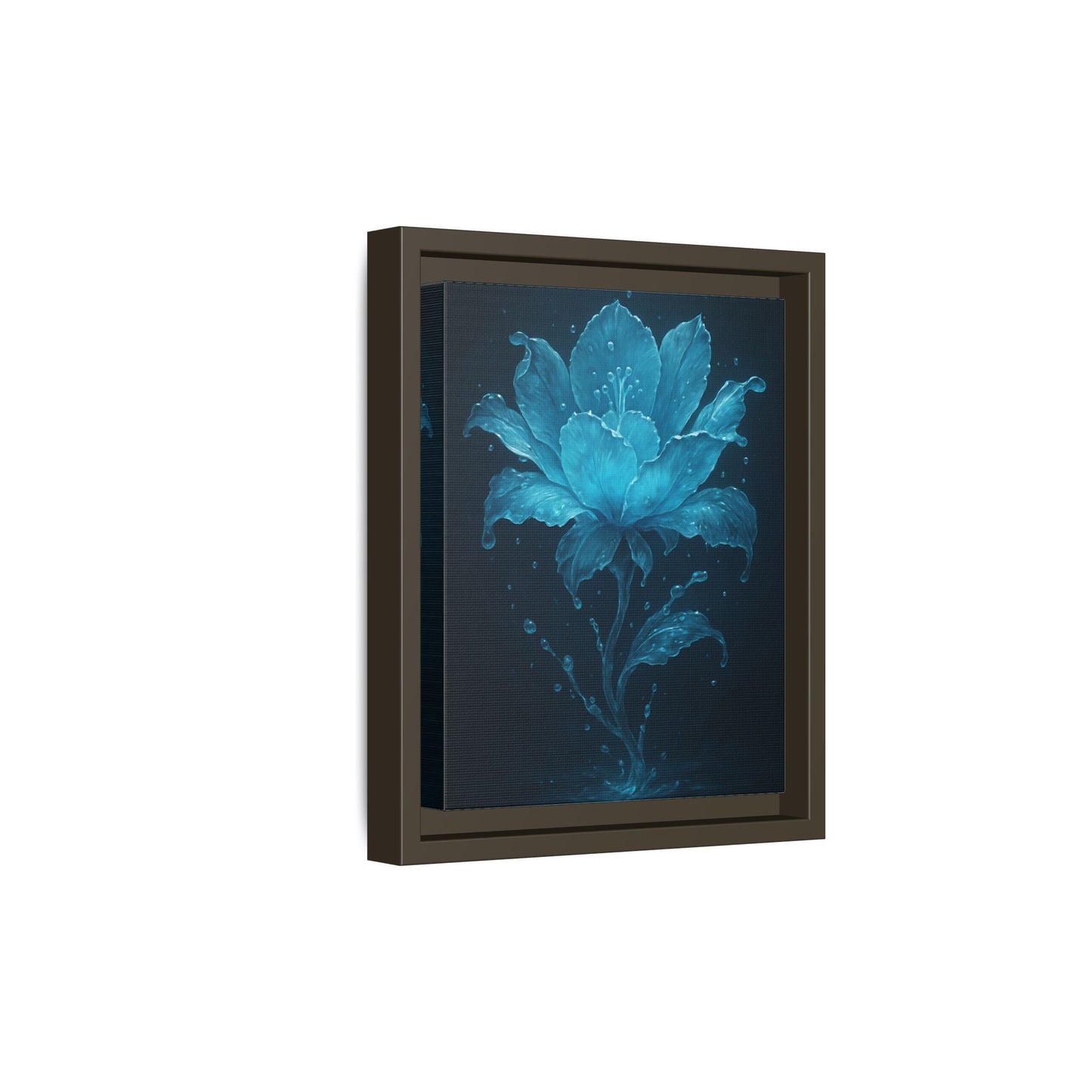 Canvas Wall Art Blue Flower Fancy Matte Framed