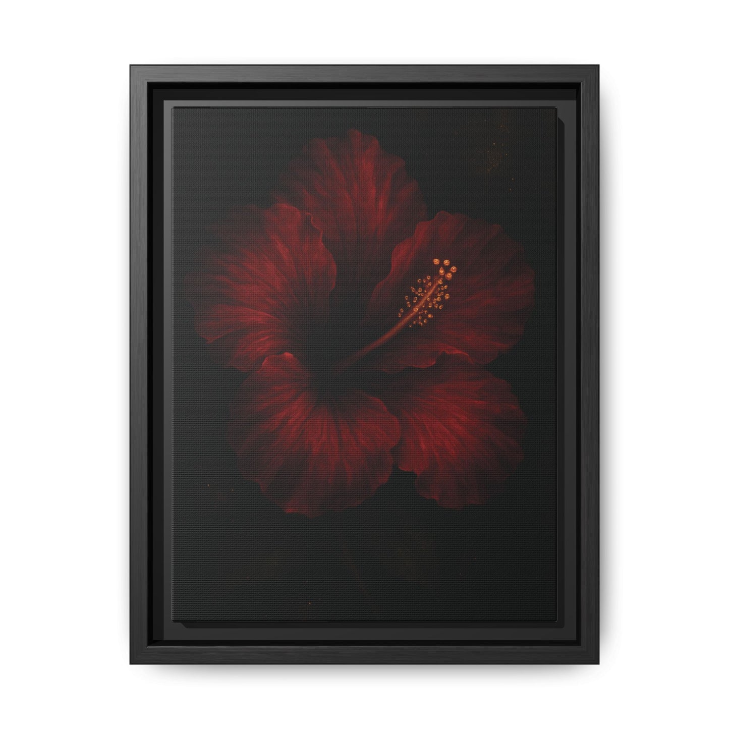 Canvas Wall Art - Red Rose Black Themed