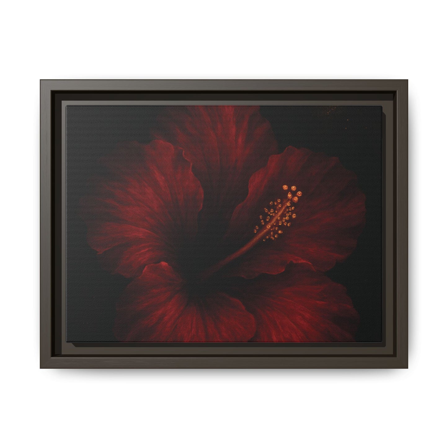 Canvas Wall Art - Red Rose Black Themed