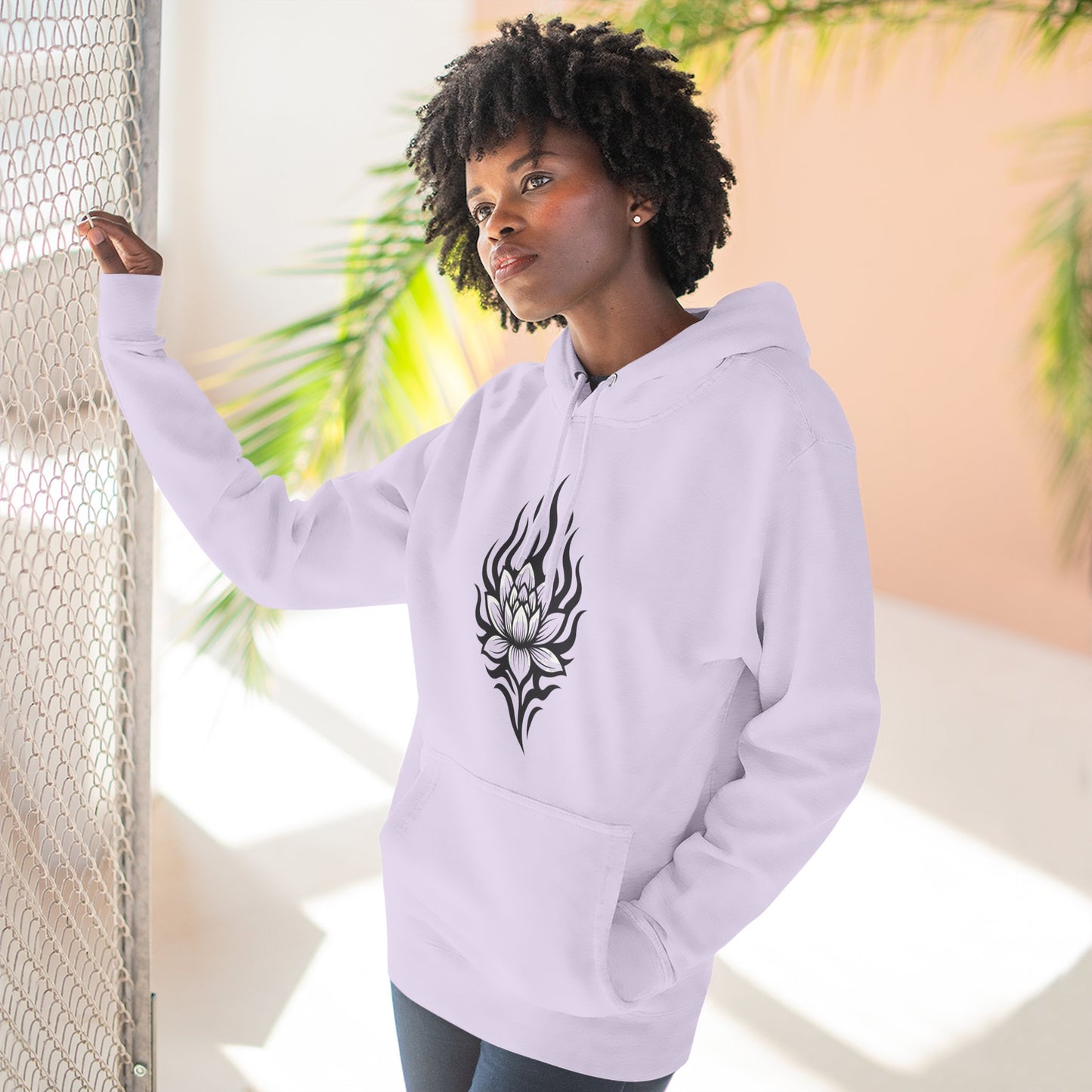 Fleece Hoodie - Floral Design