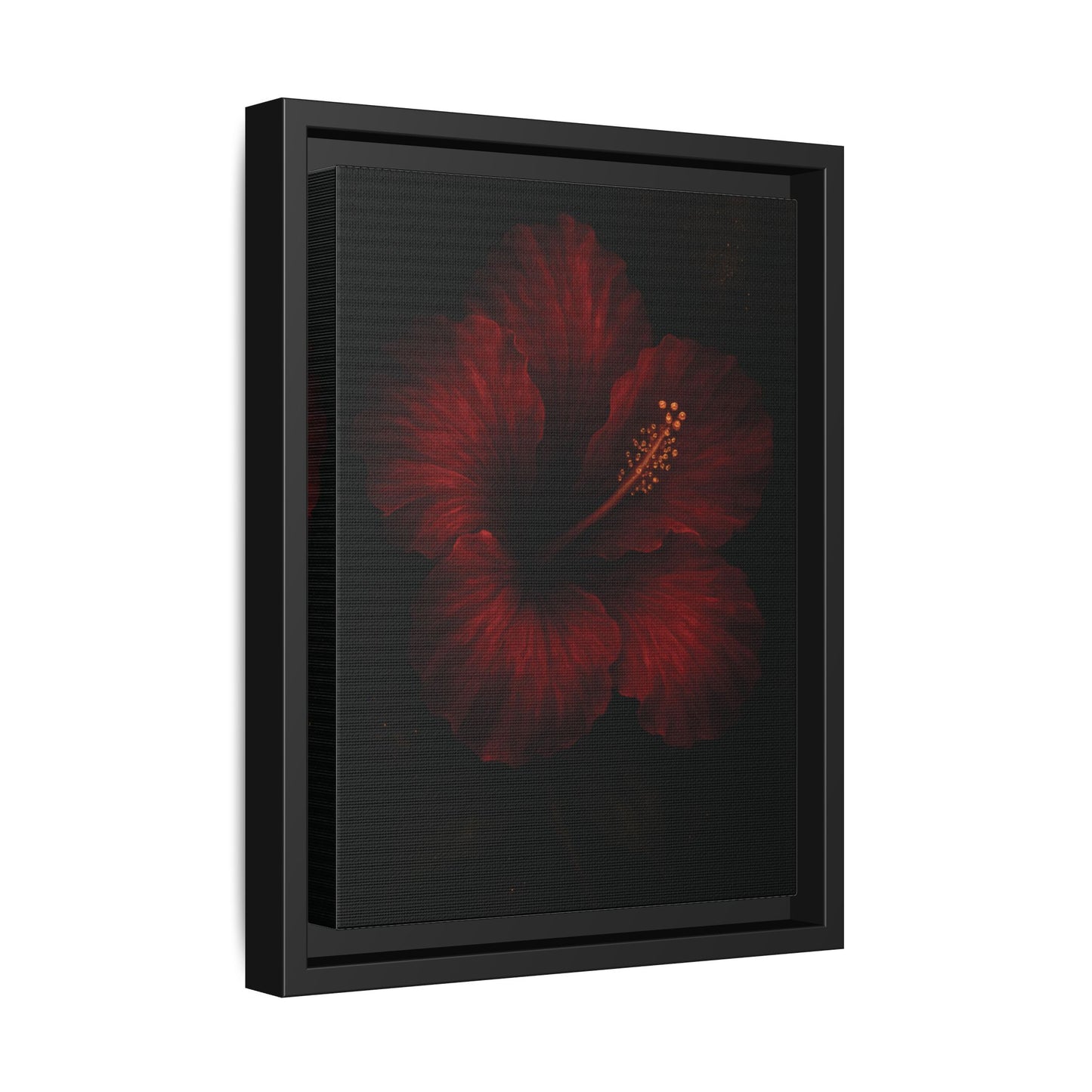 Canvas Wall Art - Red Rose Black Themed