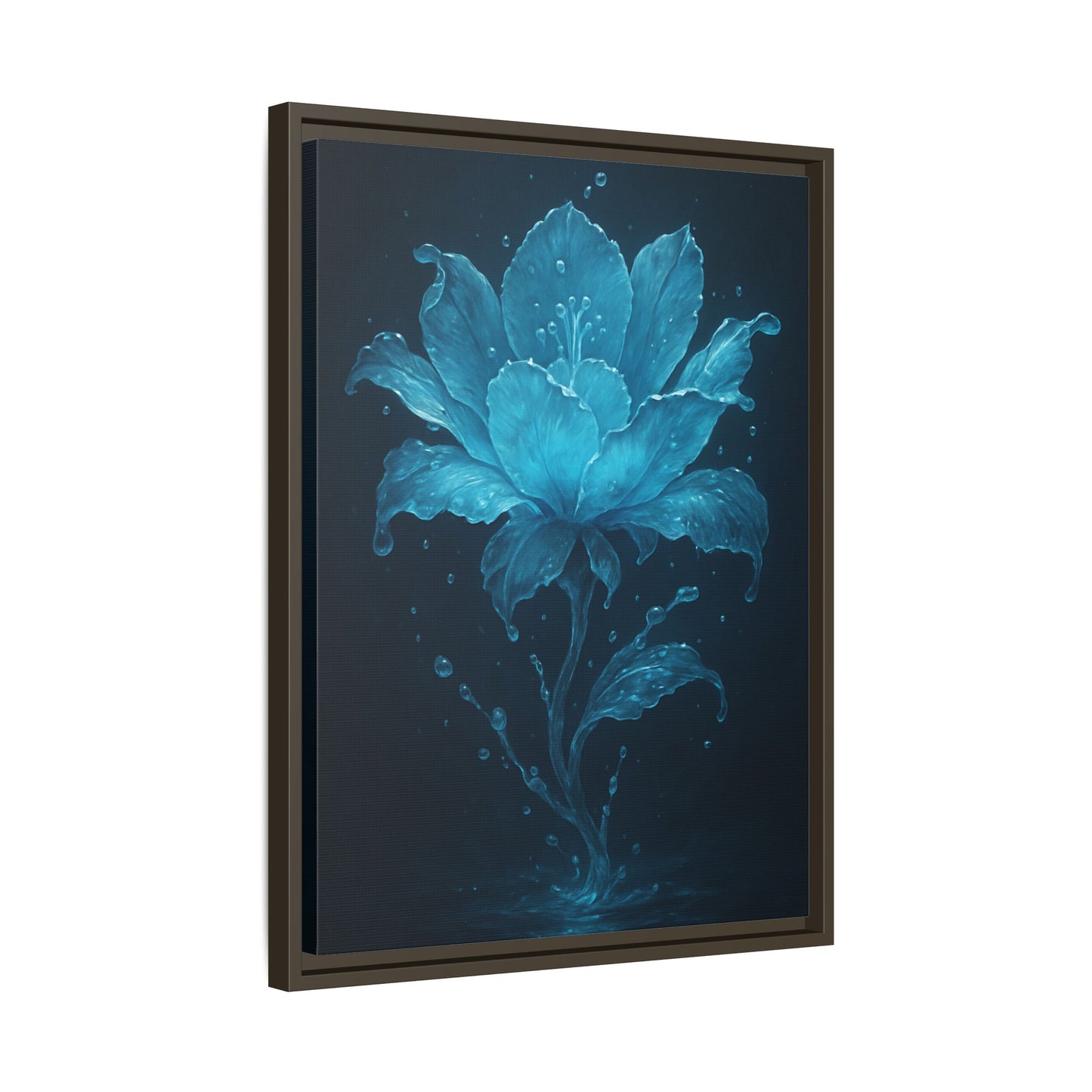 Canvas Wall Art Blue Flower Fancy Matte Framed