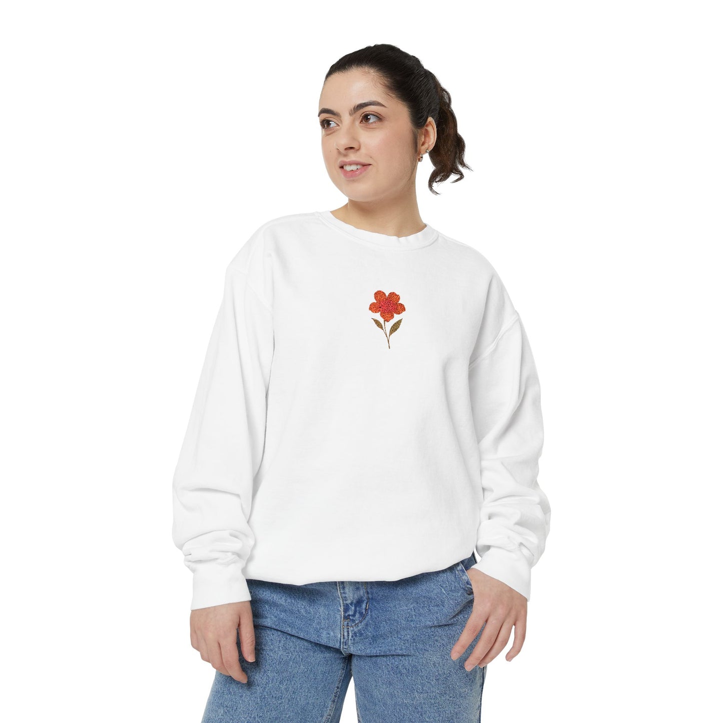 Flower Embroidered Sweatshirt
