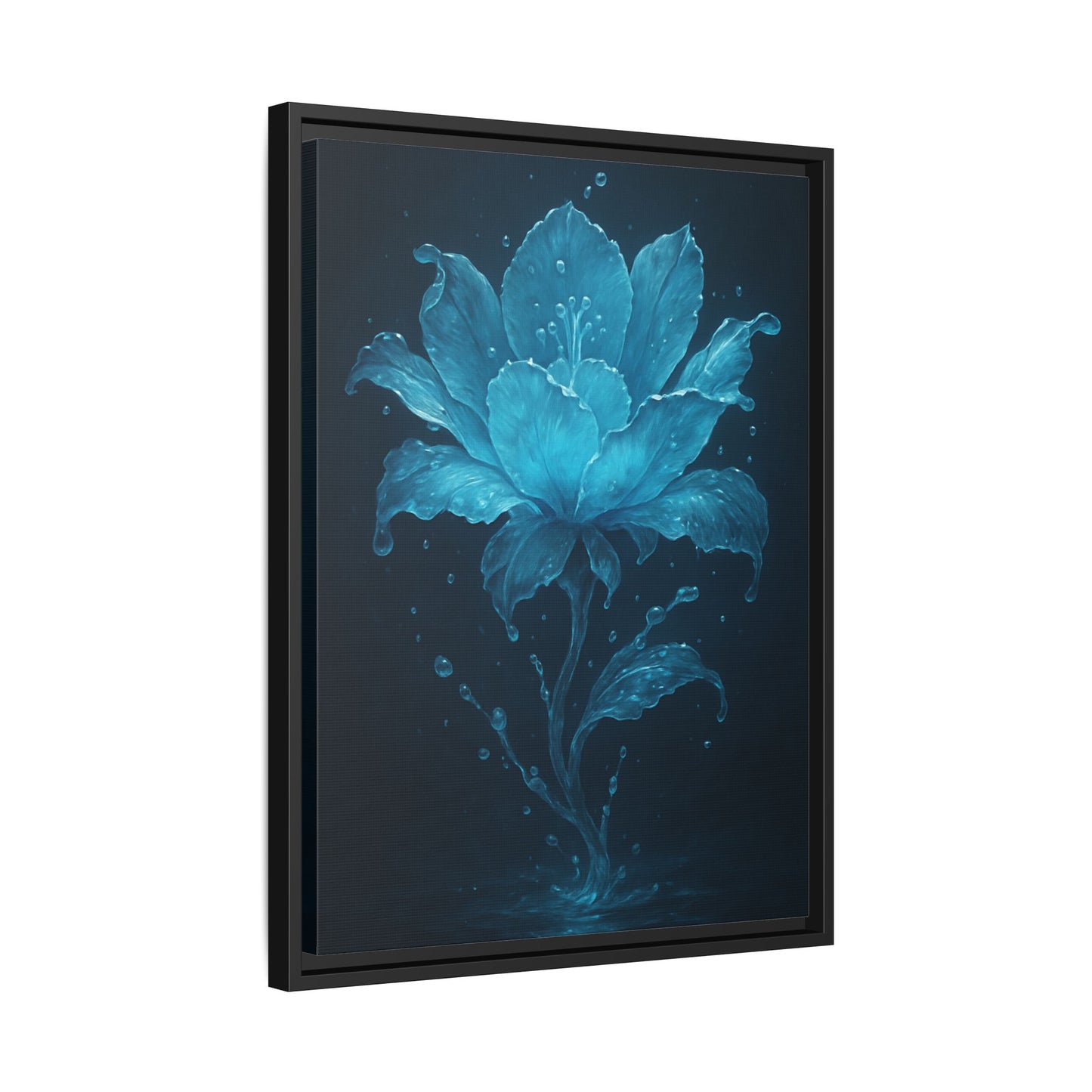 Canvas Wall Art Blue Flower Fancy Matte Framed