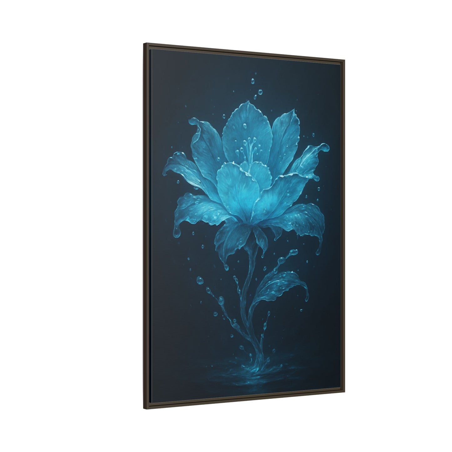 Canvas Wall Art Blue Flower Fancy Matte Framed