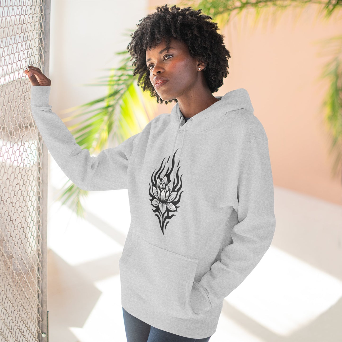 Fleece Hoodie - Floral Design