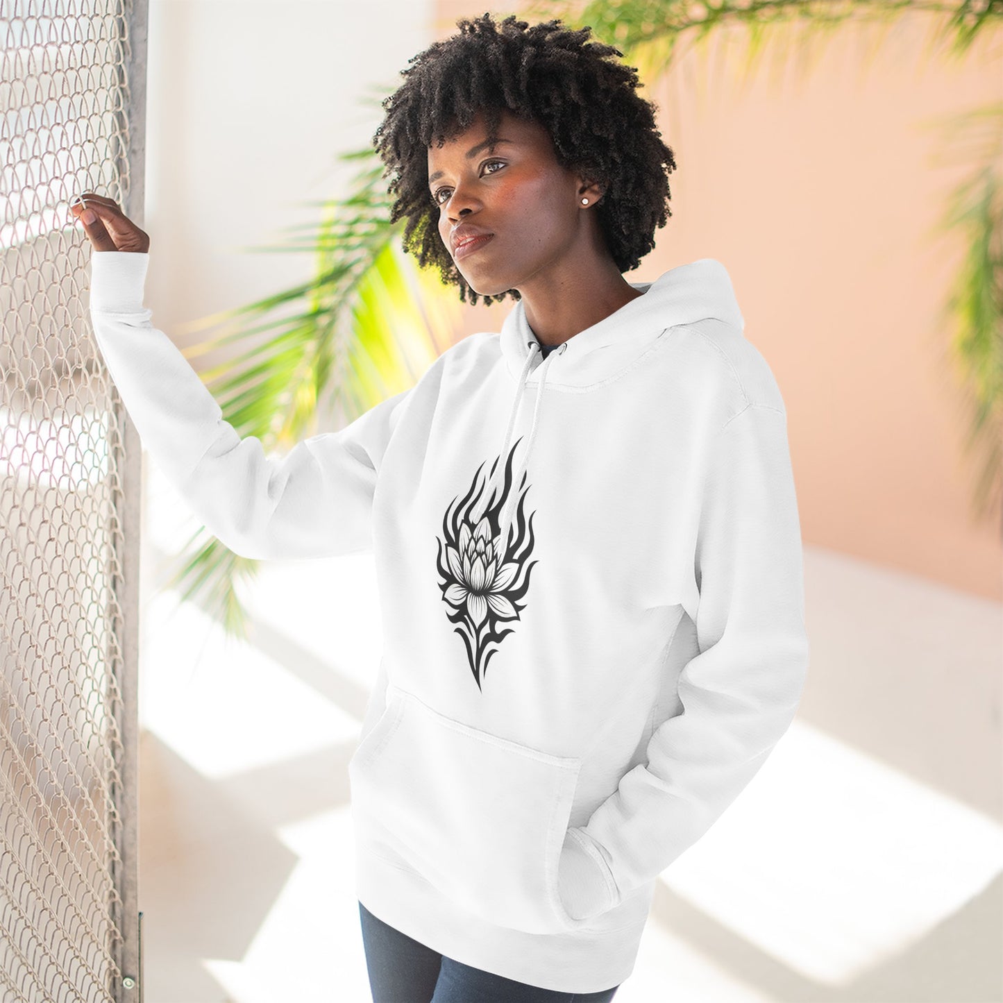 Fleece Hoodie - Floral Design