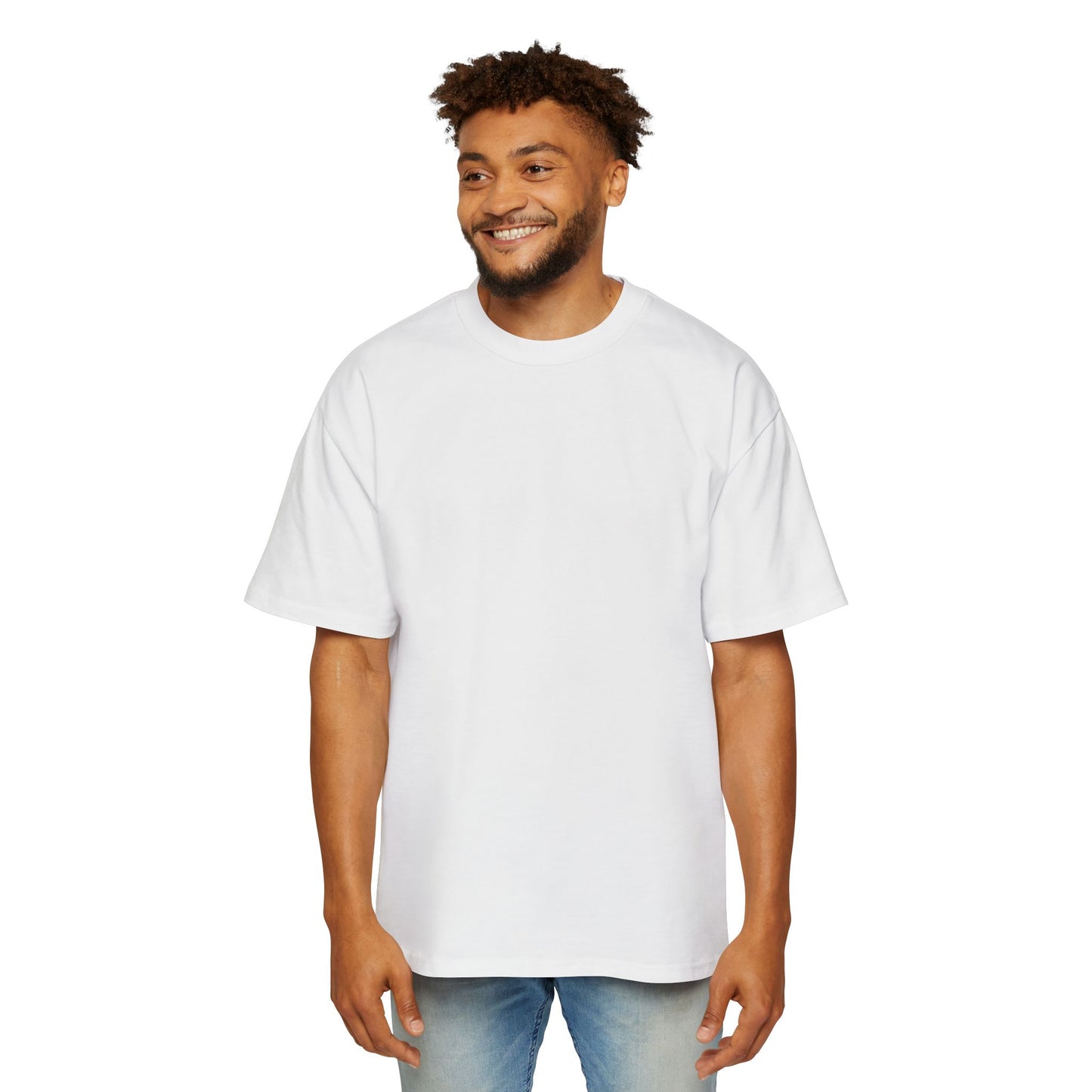 Oversized Tee with Line Art Flower Design