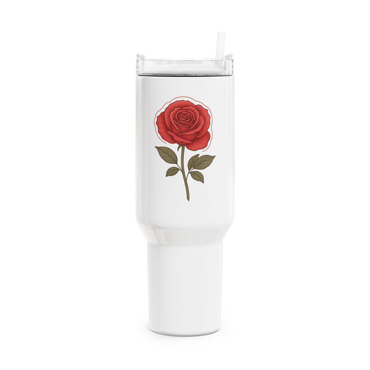 Elegant Floral Tumbler, 40oz Rose Design