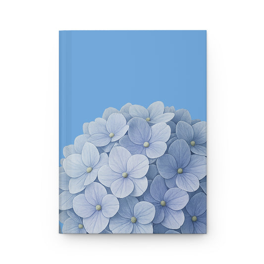 Hardcover Journal Matte Blue Flowers Notebook