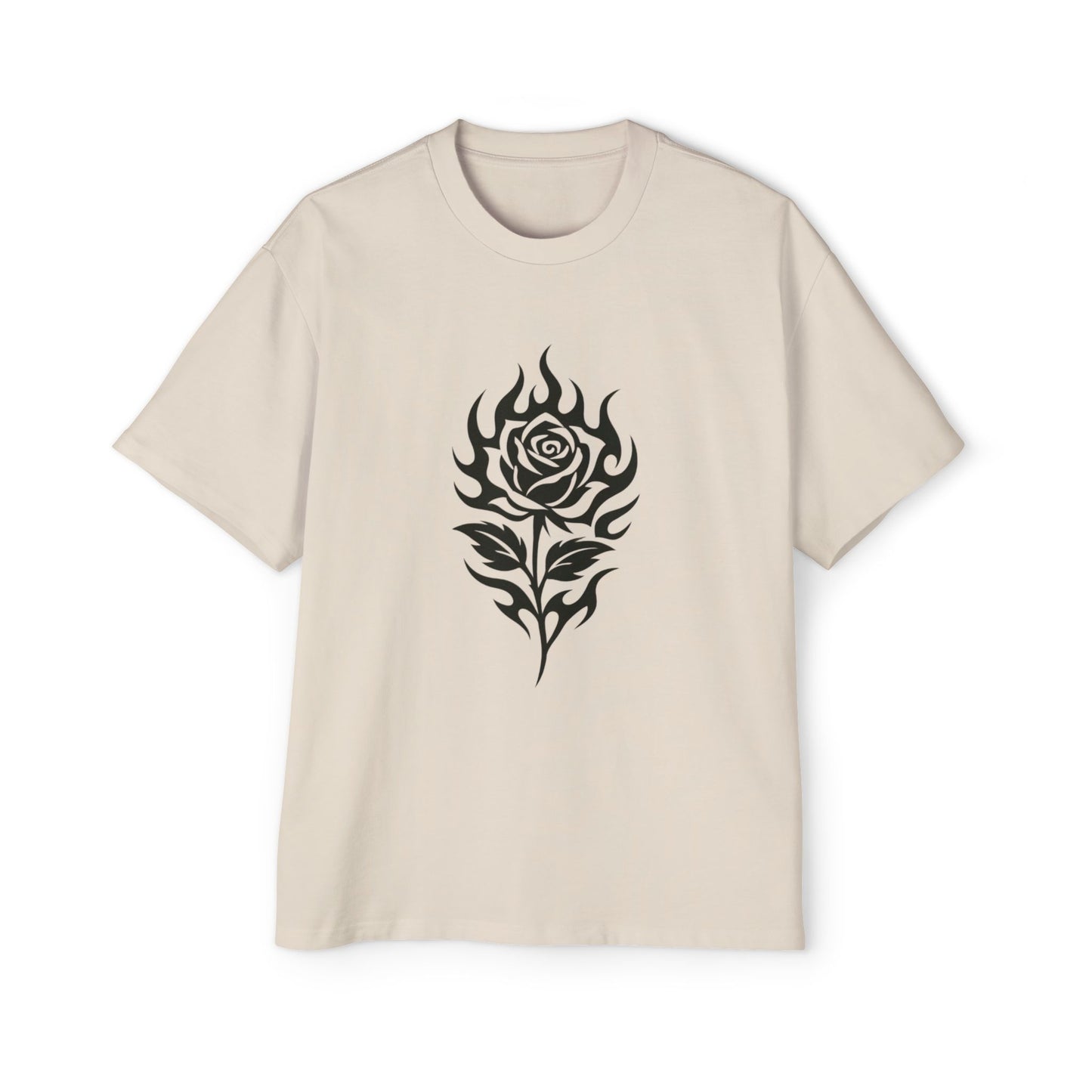 Oversized Tee with Flower Design