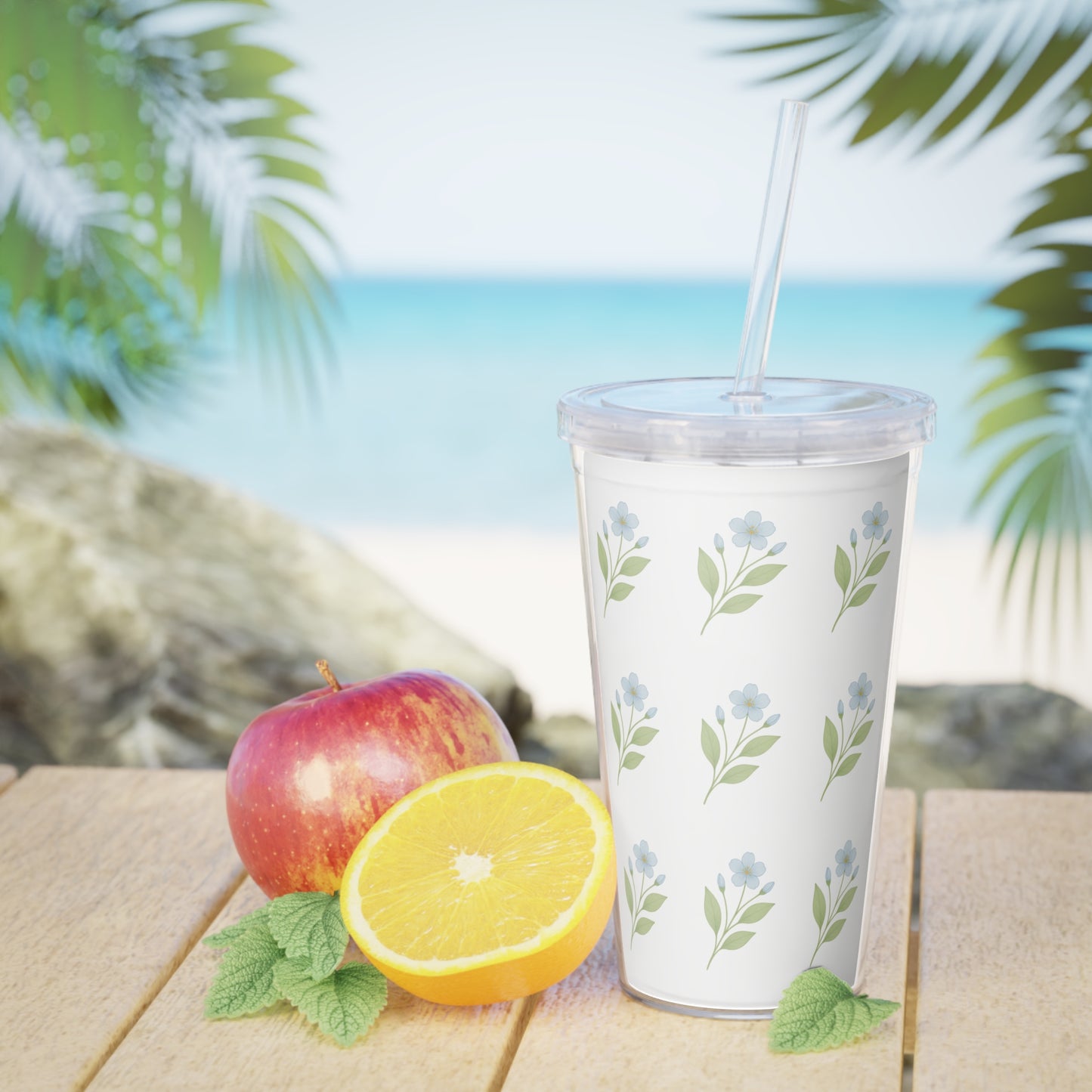 Floral plastic Tumbler