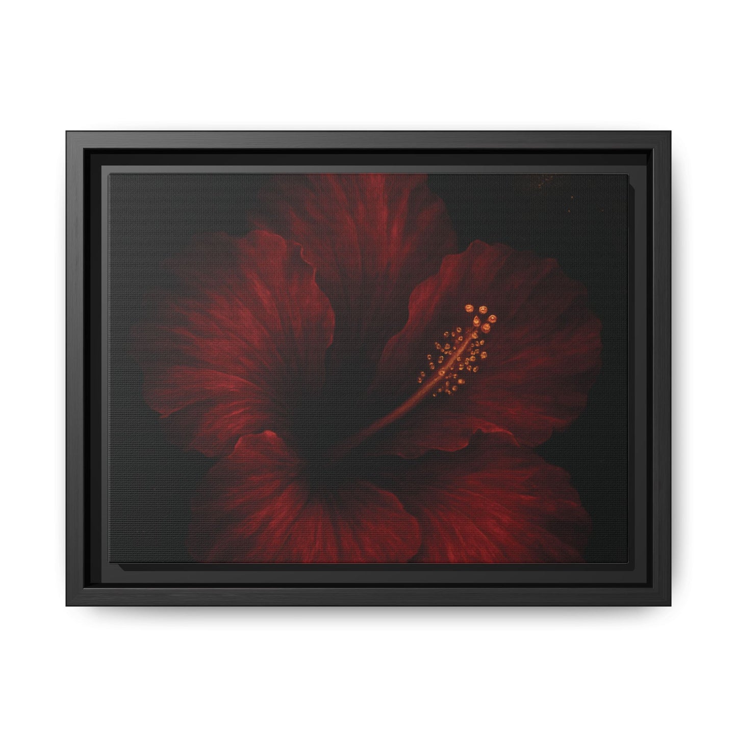 Canvas Wall Art - Red Rose Black Themed