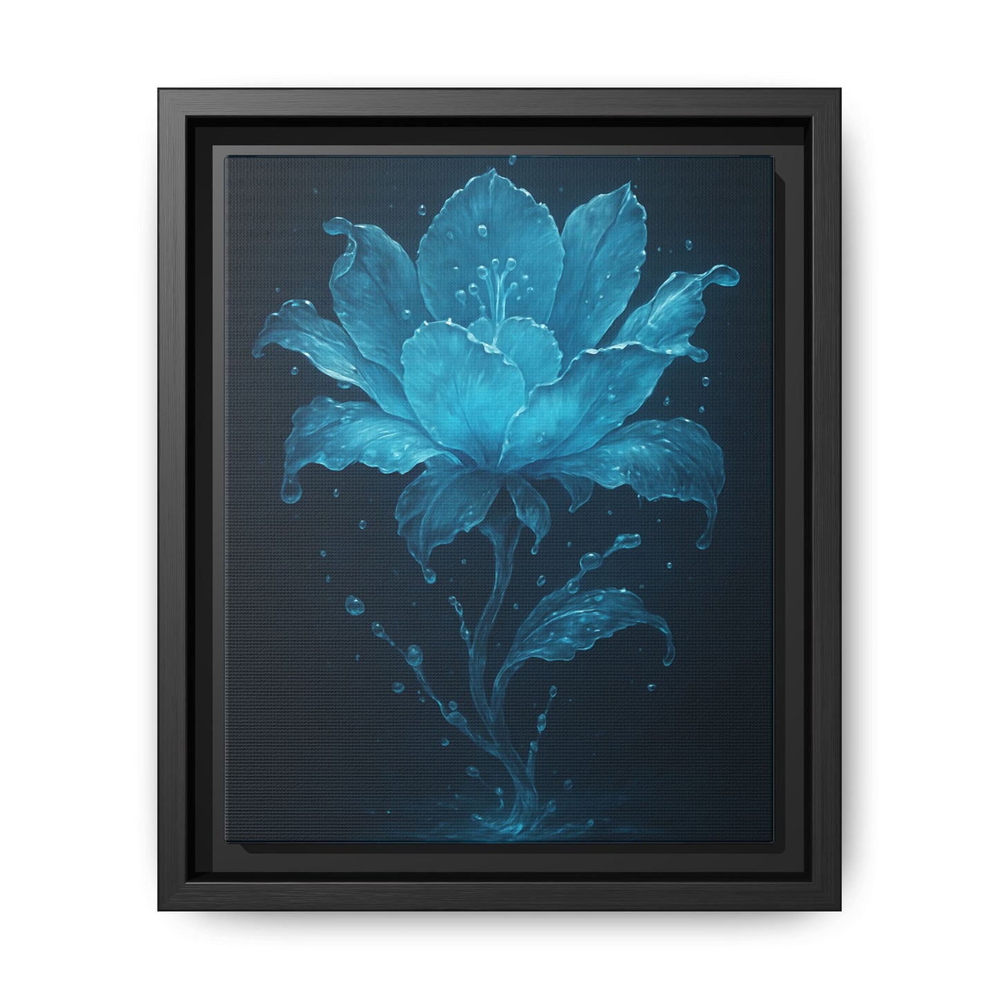 Canvas Wall Art Blue Flower Fancy Matte Framed