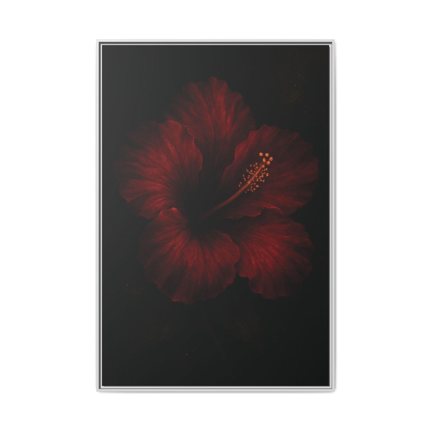 Canvas Wall Art - Red Rose Black Themed