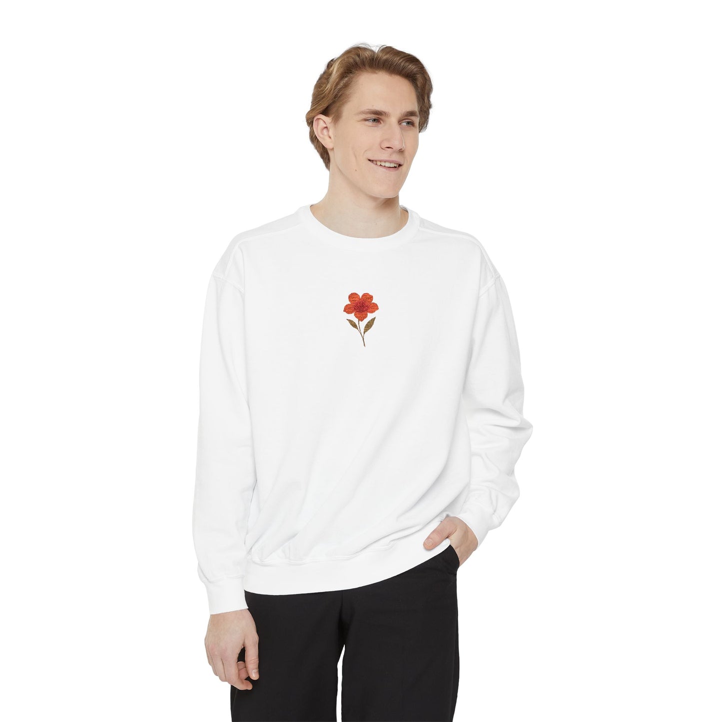 Flower Embroidered Sweatshirt