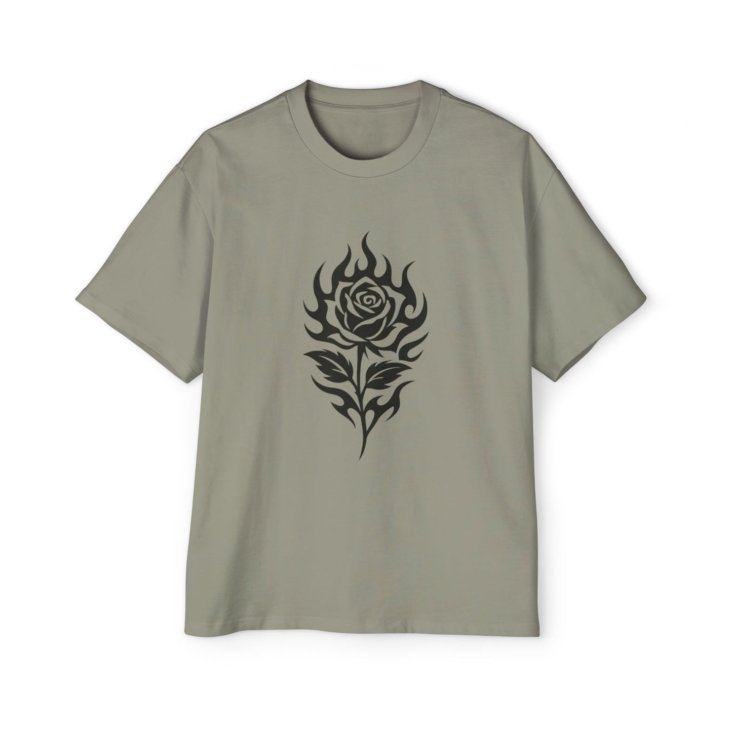Oversized Tee with Flower Design