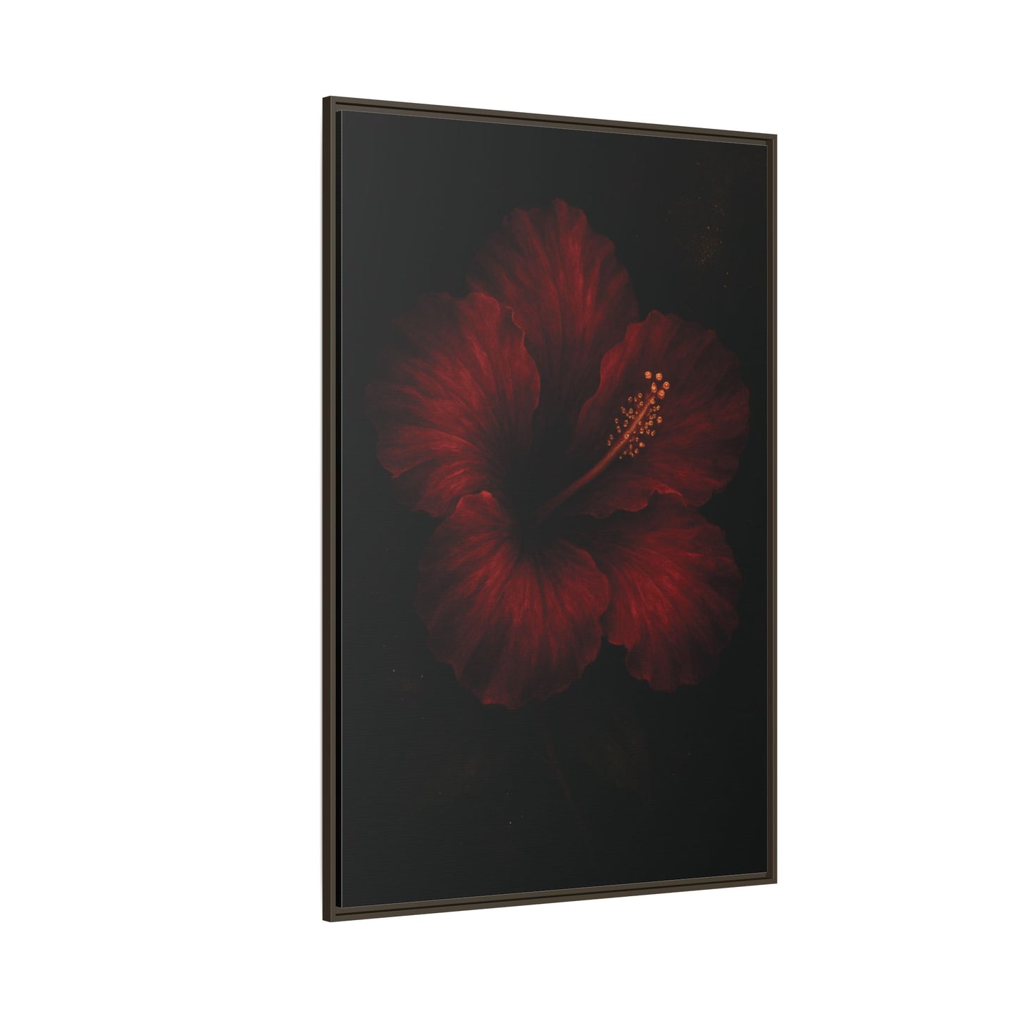 Canvas Wall Art - Red Rose Black Themed