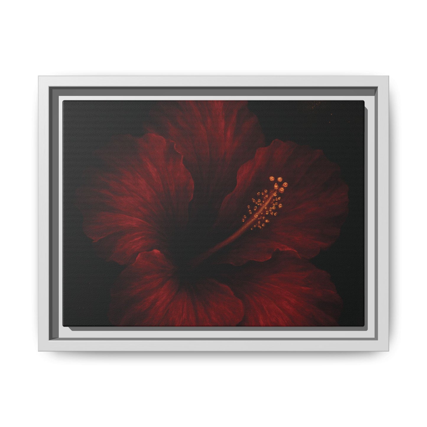 Canvas Wall Art - Red Rose Black Themed