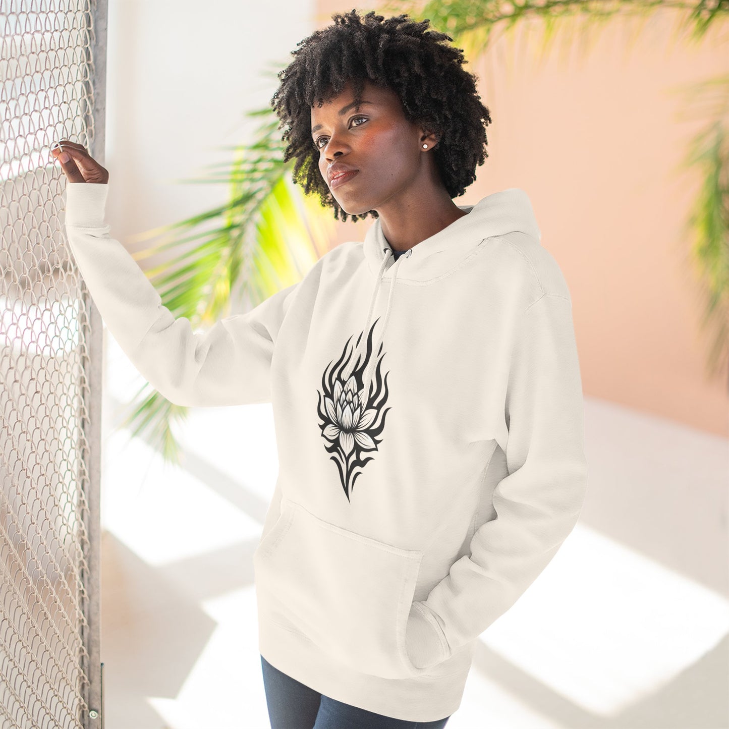 Fleece Hoodie - Floral Design