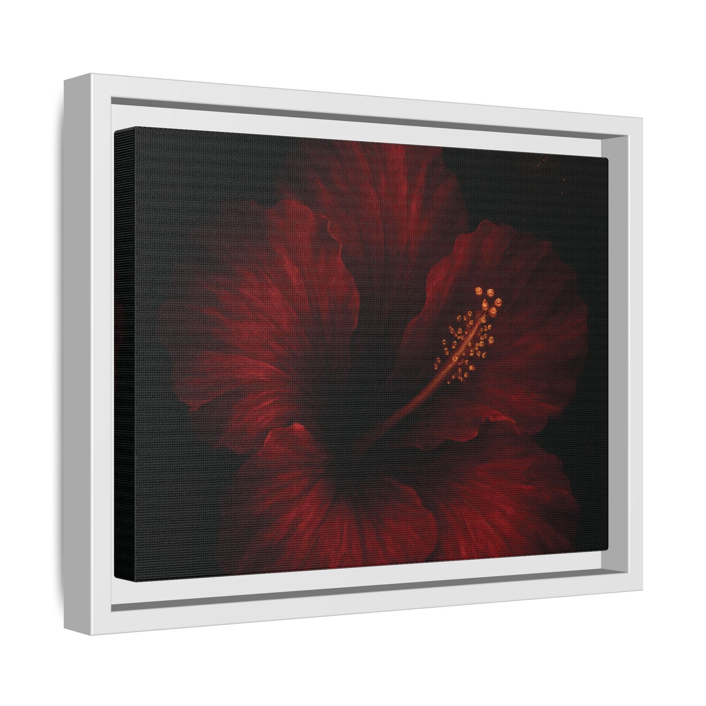 Canvas Wall Art - Red Rose Black Themed