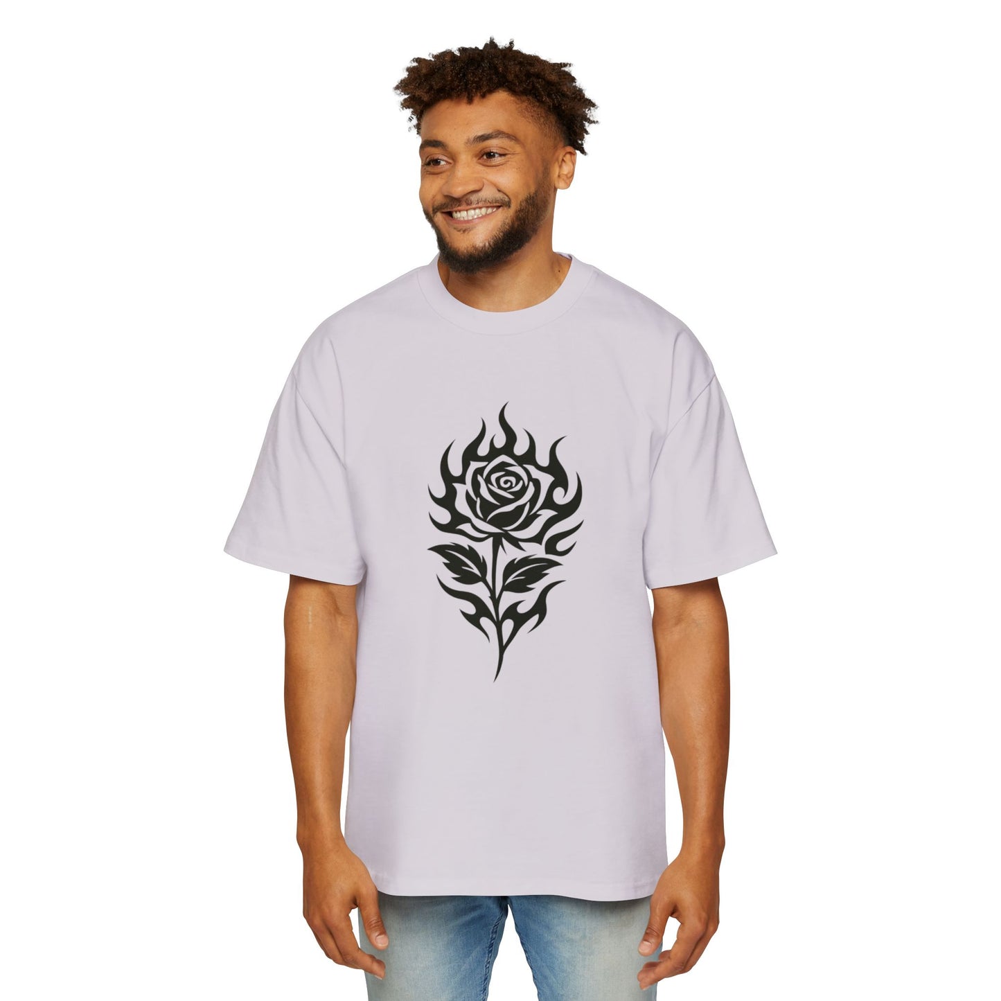 Oversized Tee with Flower Design