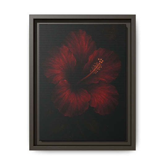 Canvas Wall Art - Red Rose Black Themed