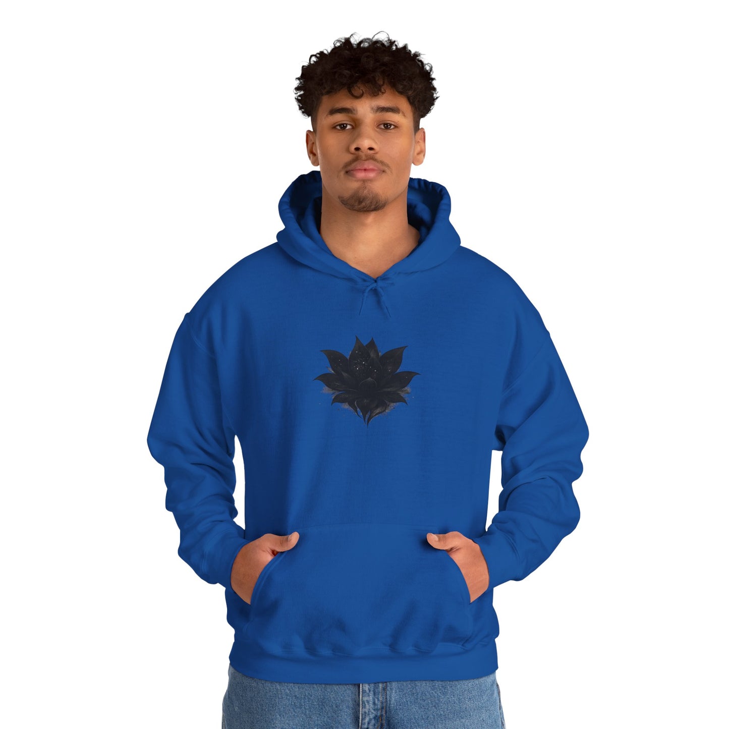 Black Maple Leaf Minimal Hoodie — Nature-Inspired Casual Sweatshirt