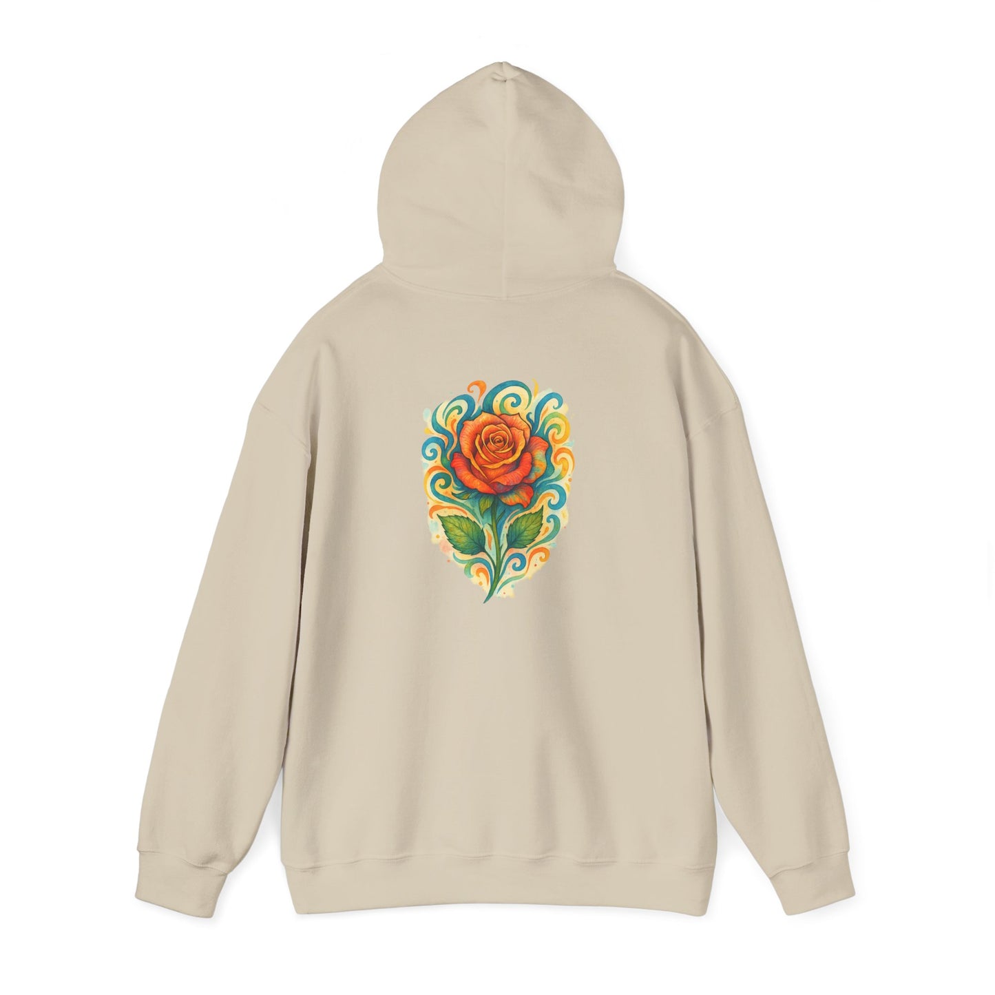Hoodie — Vibrant Rose Heart Back Print