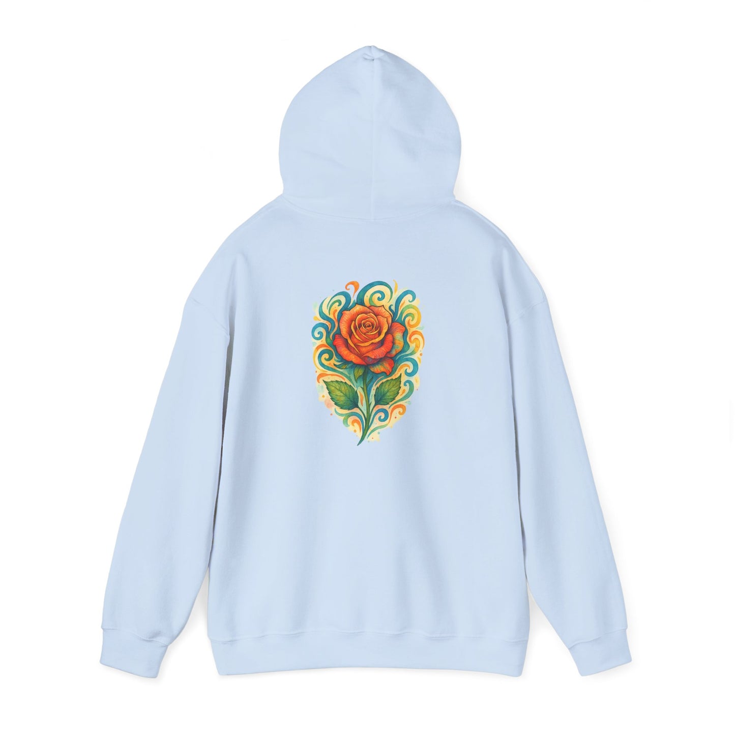 Hoodie — Vibrant Rose Heart Back Print