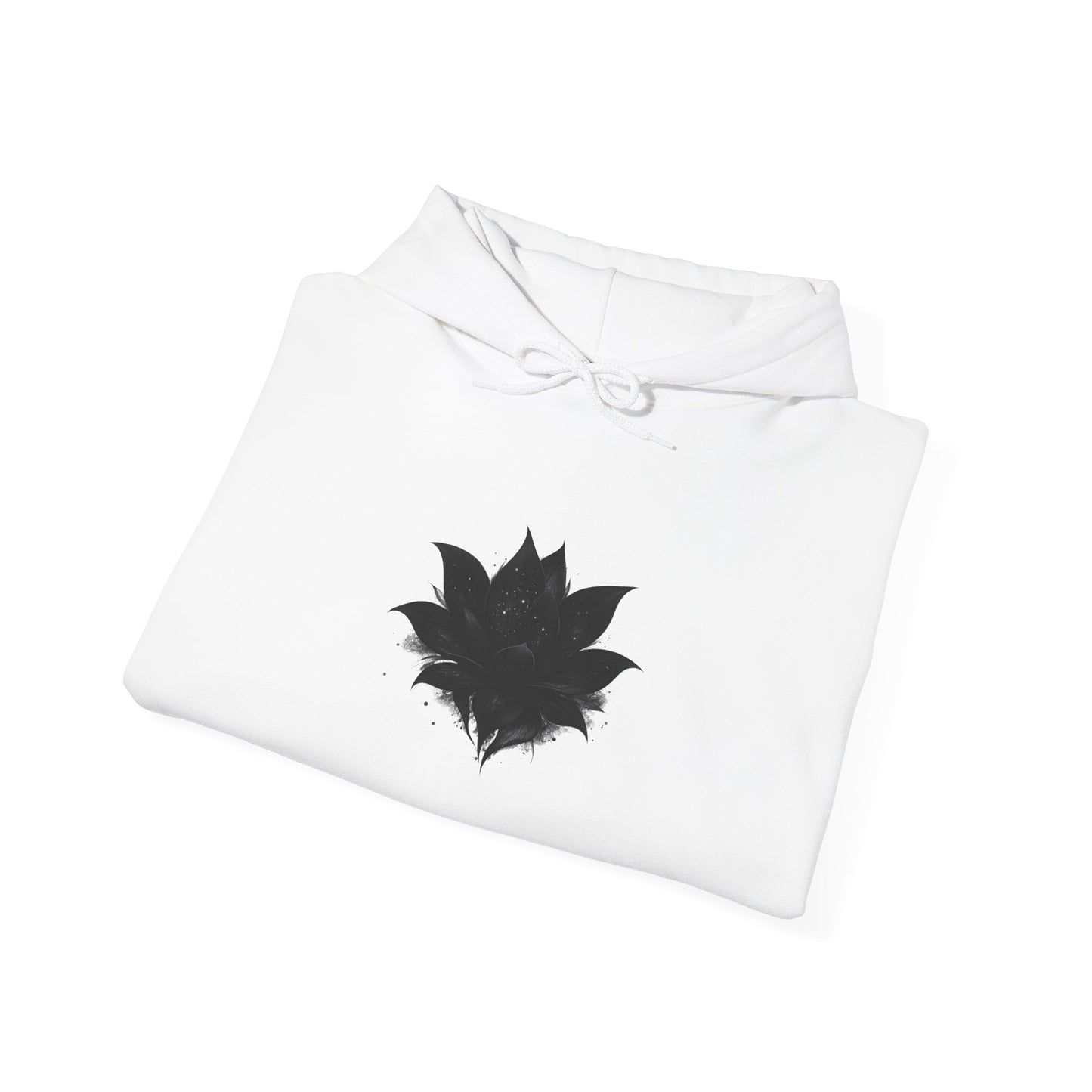 Black Maple Leaf Minimal Hoodie — Nature-Inspired Casual Sweatshirt