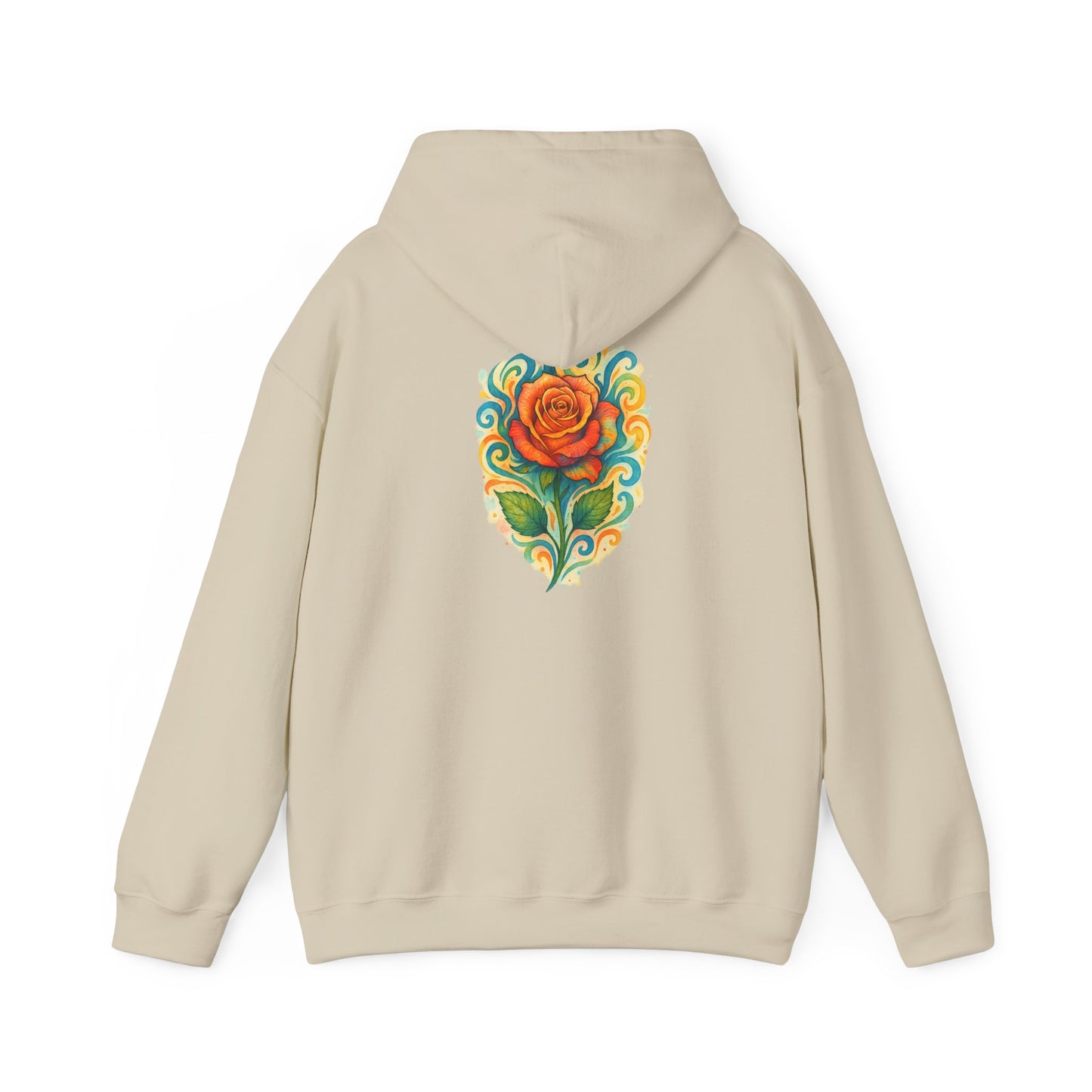 Hoodie — Vibrant Rose Heart Back Print