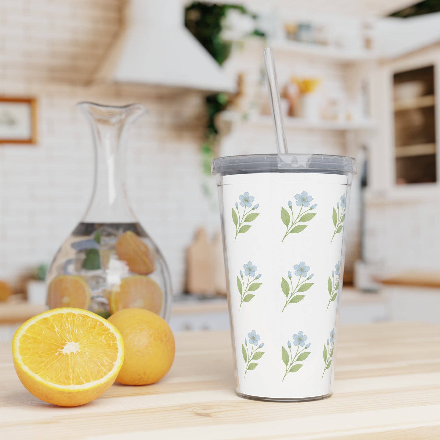 Floral plastic Tumbler