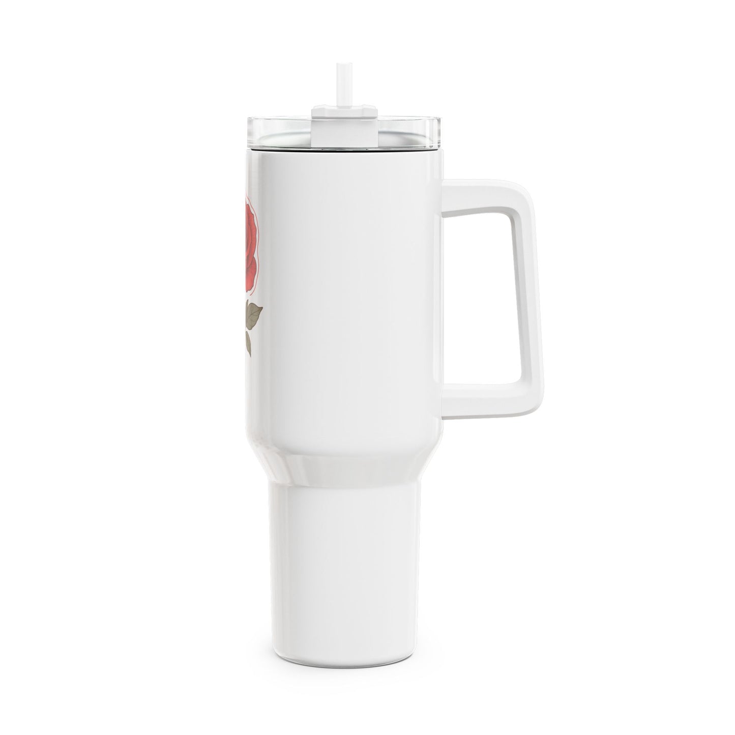 Elegant Floral Tumbler, 40oz Rose Design