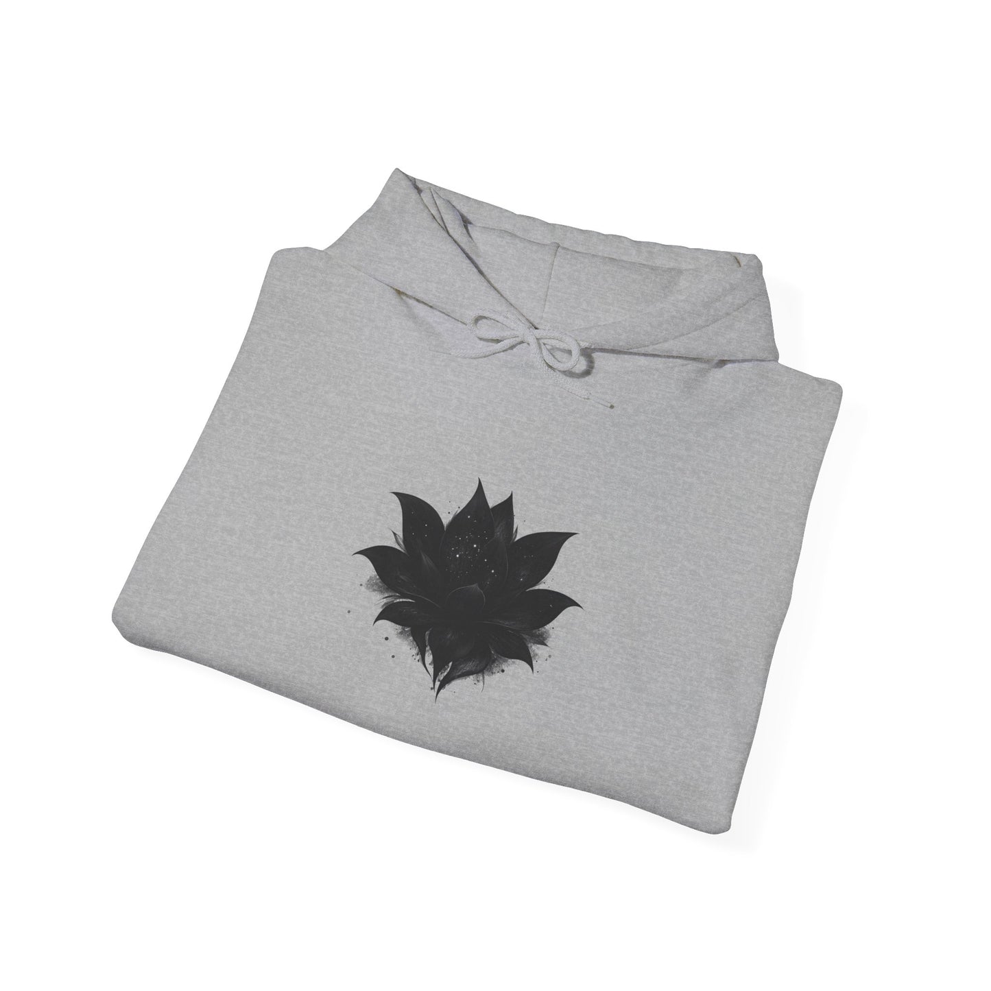 Black Maple Leaf Minimal Hoodie — Nature-Inspired Casual Sweatshirt