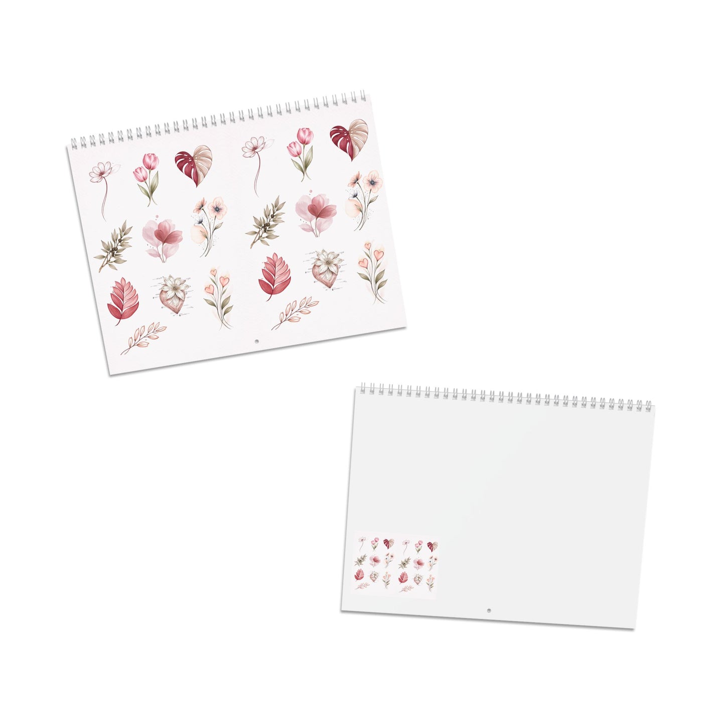 2026 Floral Wall Calendar — Minimal Pink Botanical Monthly Planner