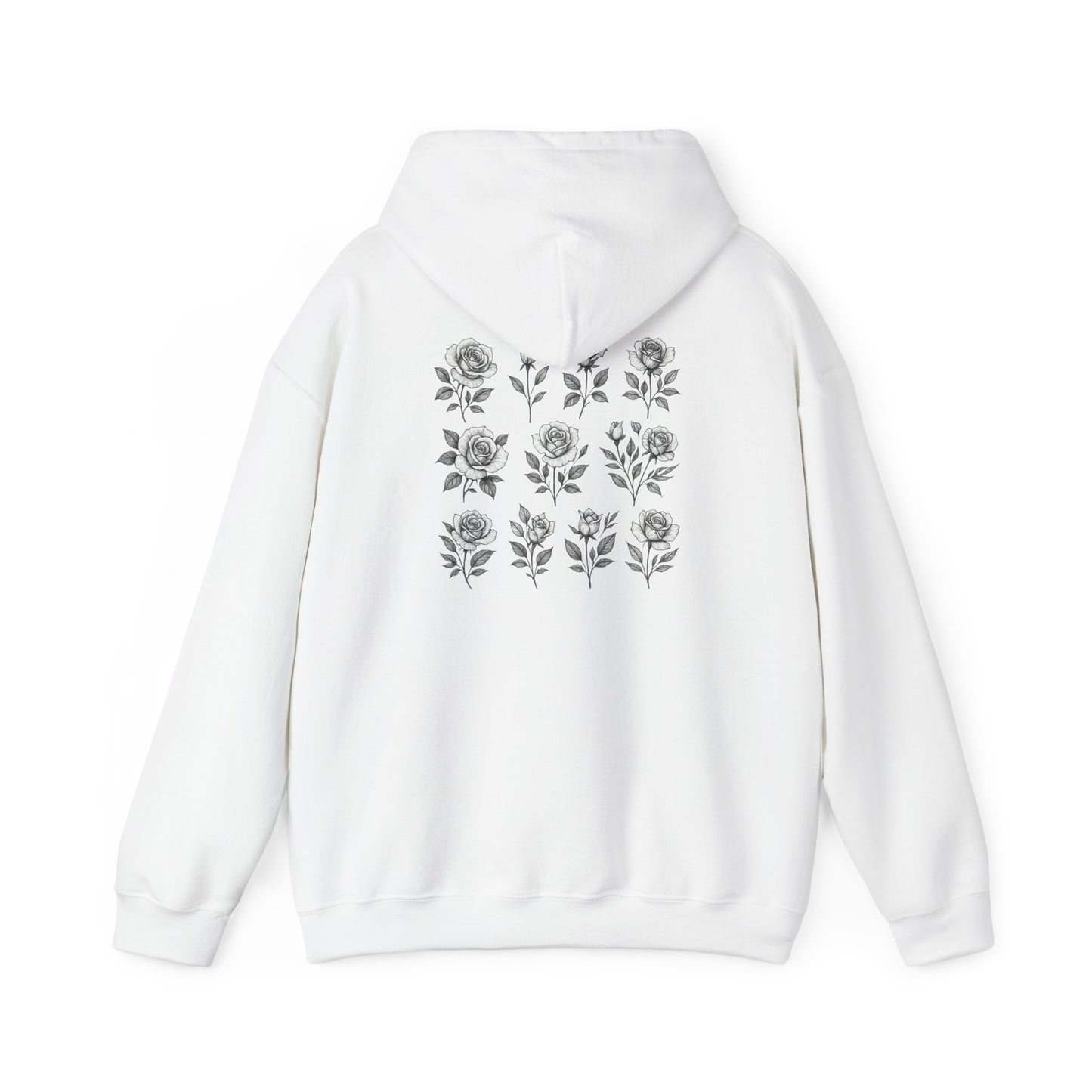 Floral Rose Grid Hoodie — Rose Grid Floral Hooded Sweatshirt