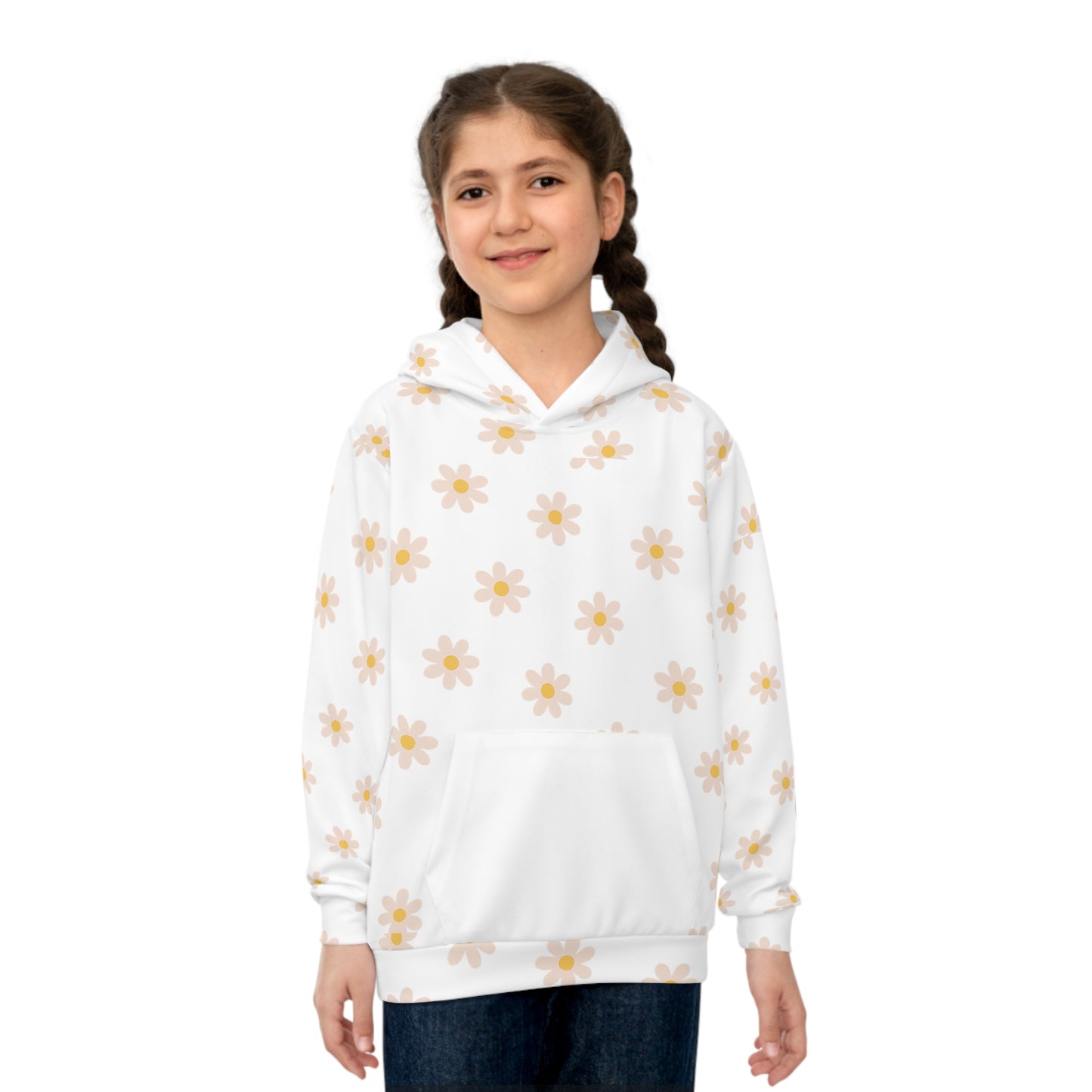 Sunny Floral Kids Hoodie - Colorful Flower Pattern for Boys and Girls